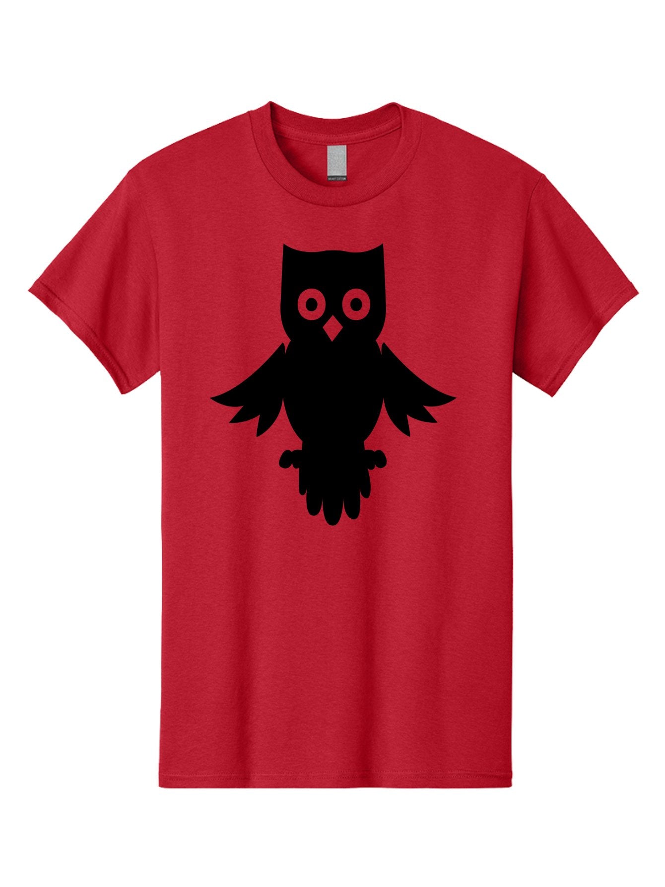 Owl-Silhouette Men'S Graphic Tee, 100% Cotton, Comfortable Casual Summer Wear, Machine Washable, Owl Silhouette, Black Owl, Green Eyes, Diamond Beak, Wingspan, Nocturnal Bird, Wise Animal, Cartoon Style, Simple Design, Owl Art Aab231 3