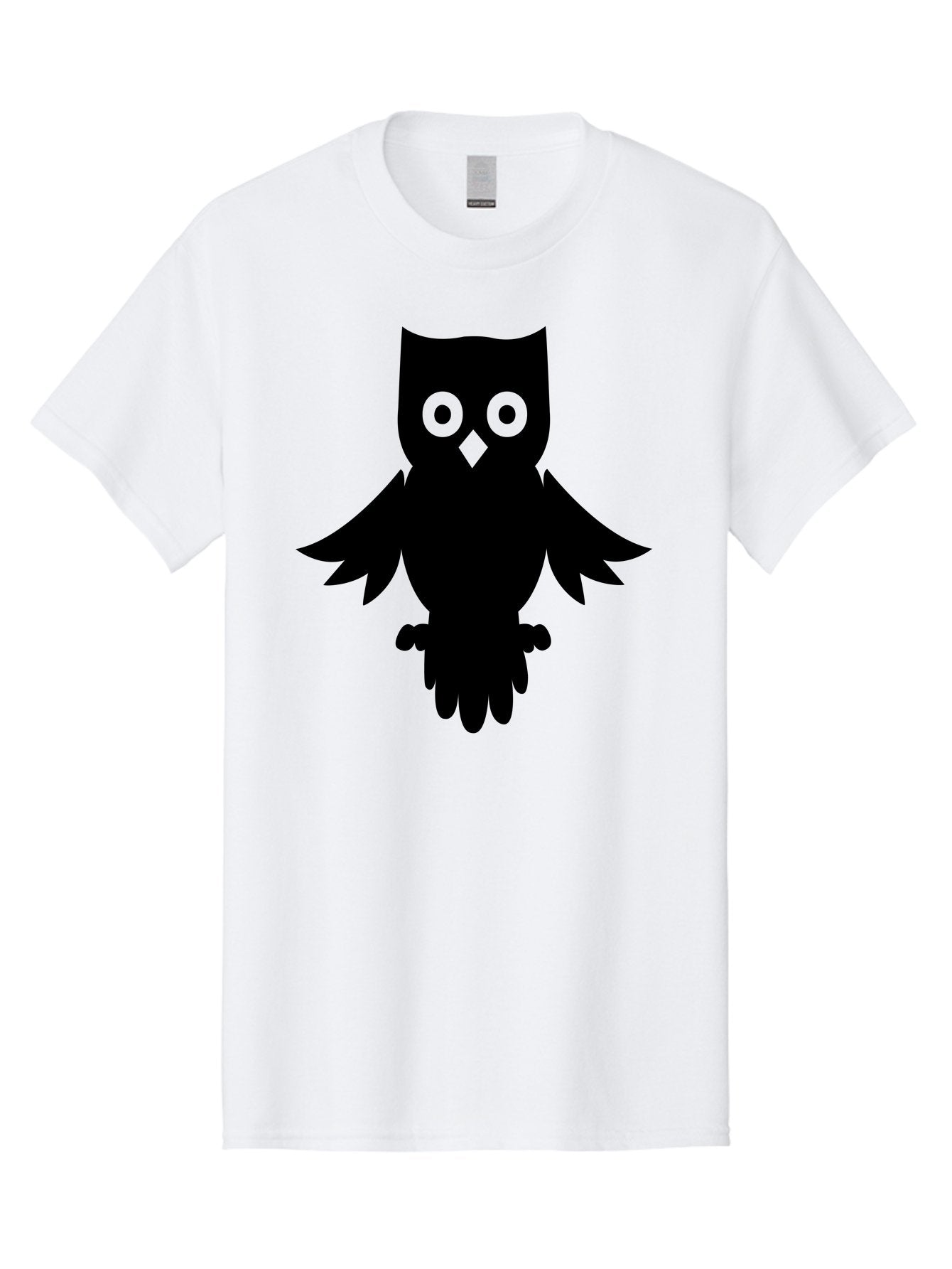 Owl-Silhouette Men'S Graphic Tee, 100% Cotton, Comfortable Casual Summer Wear, Machine Washable, Owl Silhouette, Black Owl, Green Eyes, Diamond Beak, Wingspan, Nocturnal Bird, Wise Animal, Cartoon Style, Simple Design, Owl Art Aab231 6