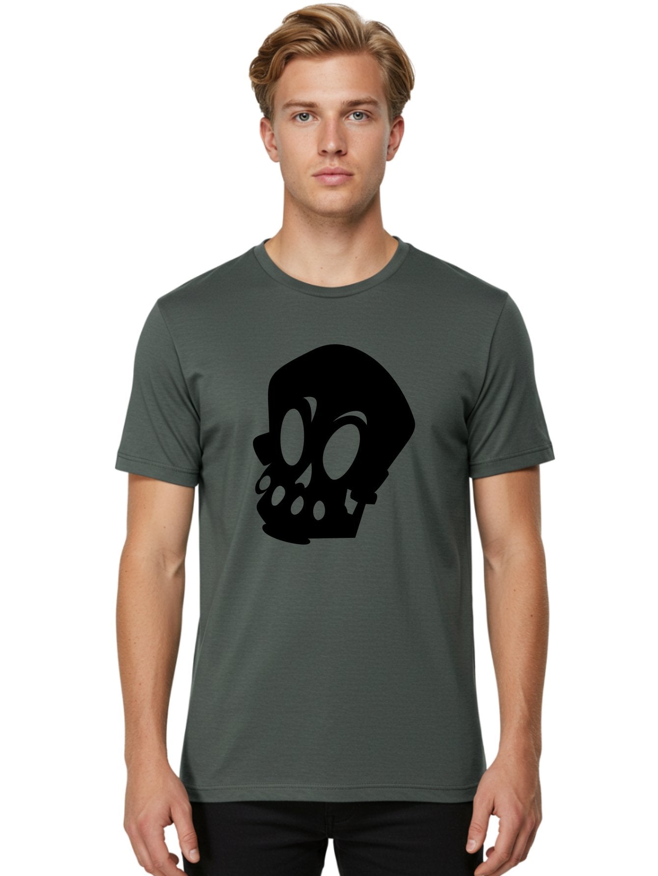 Skull Men'S Graphic Tee, 100% Cotton, Comfortable Casual Summer Wear, Machine Washable, Human Skull, Death Symbol, Gothic Icon, Spooky Emblem, Dark Imagery, Skull Illustration, Goth Culture, Halloween Symbol, Skull Art Aab233 19