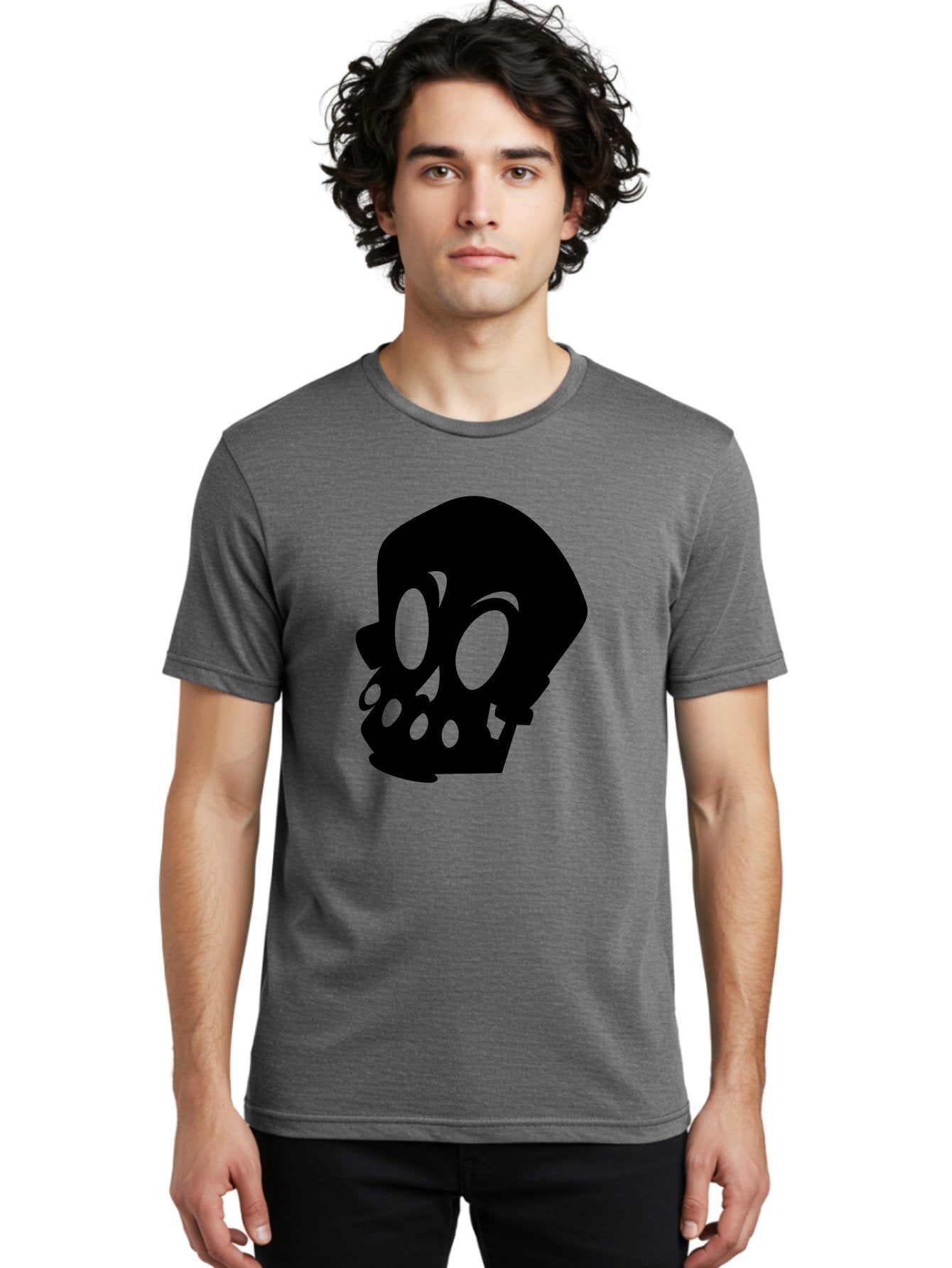Skull Men'S Graphic Tee, 100% Cotton, Comfortable Casual Summer Wear, Machine Washable, Human Skull, Death Symbol, Gothic Icon, Spooky Emblem, Dark Imagery, Skull Illustration, Goth Culture, Halloween Symbol, Skull Art Aab233 17