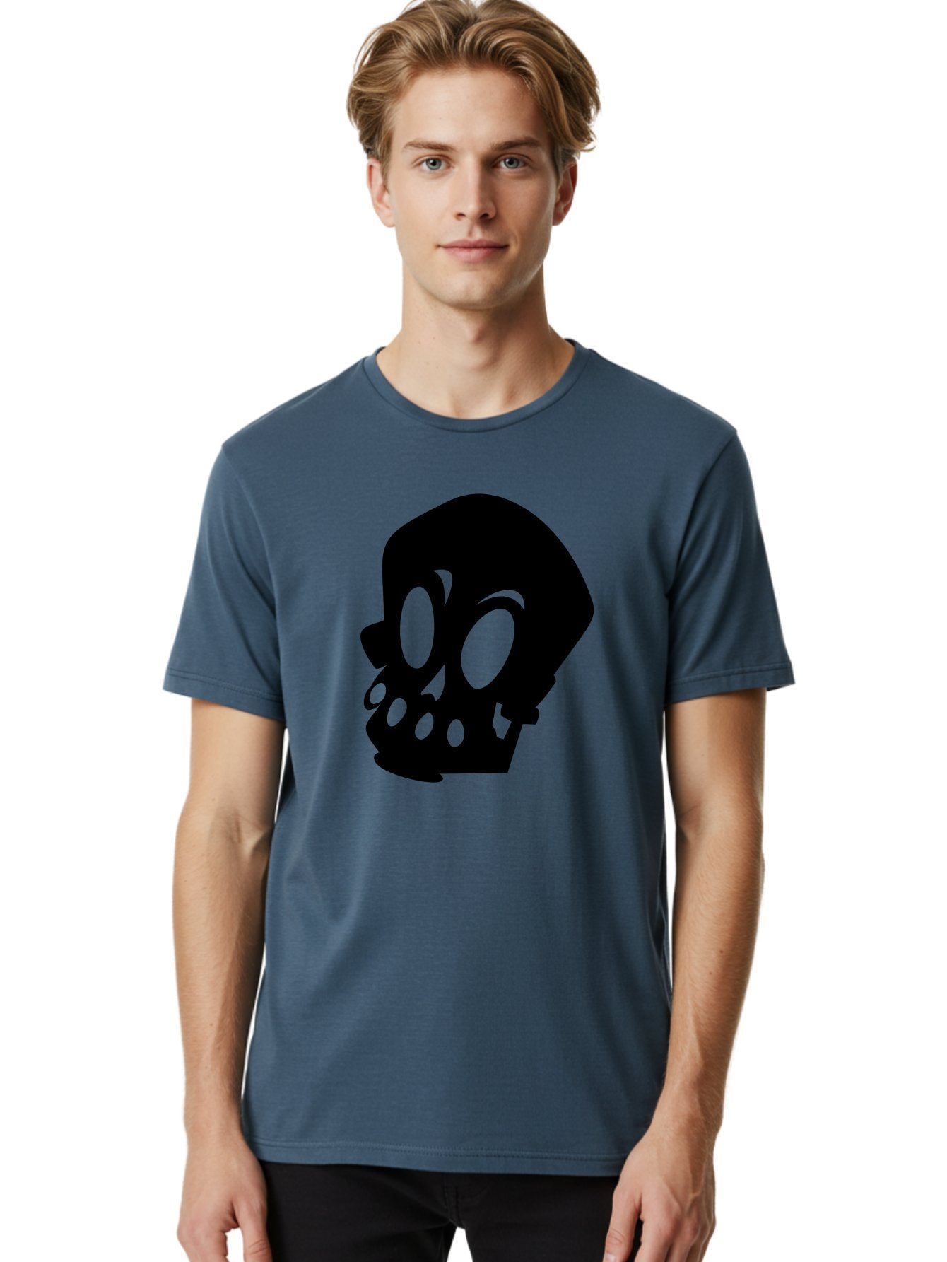 Skull Men'S Graphic Tee, 100% Cotton, Comfortable Casual Summer Wear, Machine Washable, Human Skull, Death Symbol, Gothic Icon, Spooky Emblem, Dark Imagery, Skull Illustration, Goth Culture, Halloween Symbol, Skull Art Aab233 22
