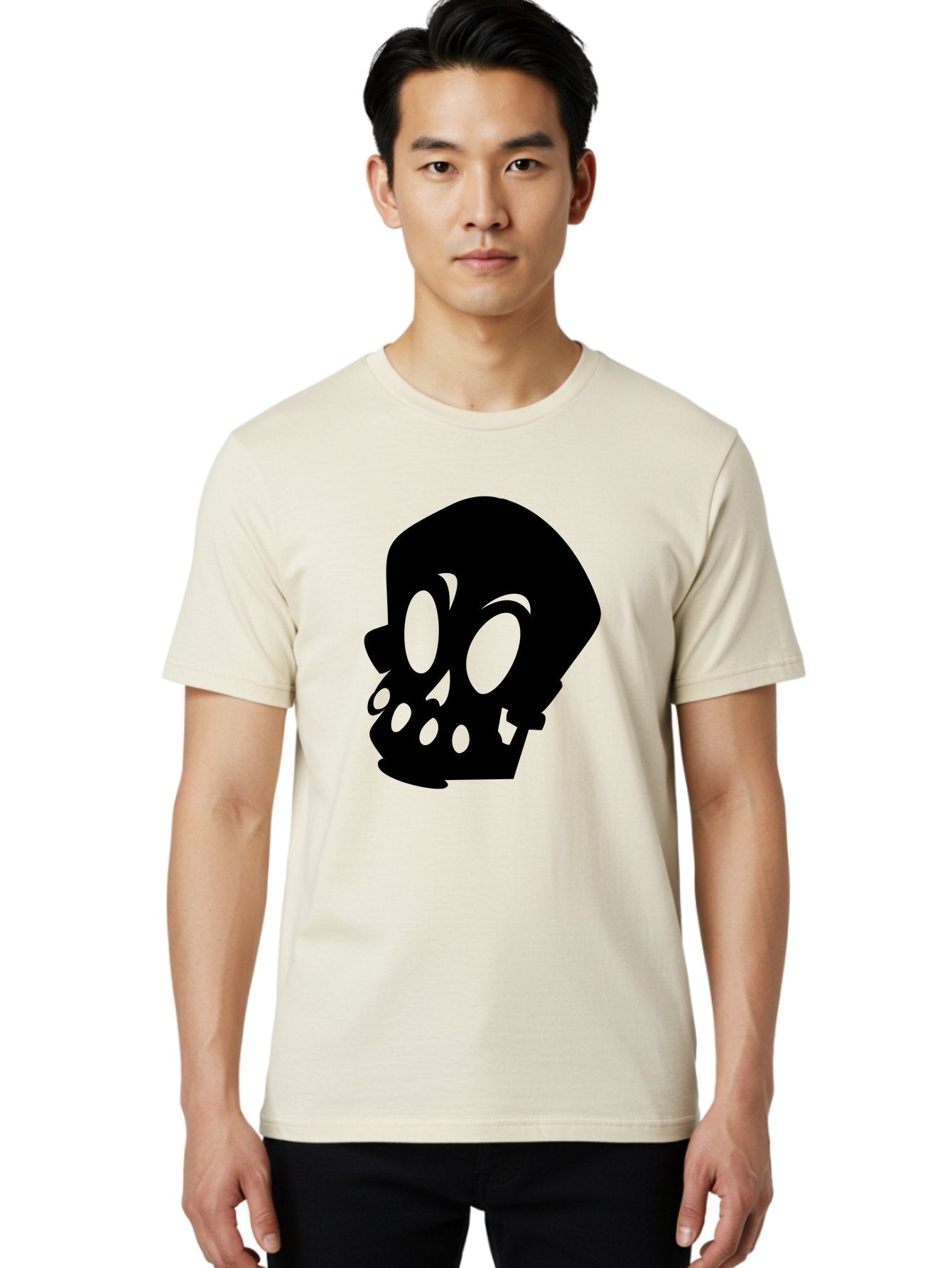 Skull Men'S Graphic Tee, 100% Cotton, Comfortable Casual Summer Wear, Machine Washable, Human Skull, Death Symbol, Gothic Icon, Spooky Emblem, Dark Imagery, Skull Illustration, Goth Culture, Halloween Symbol, Skull Art Aab233 16