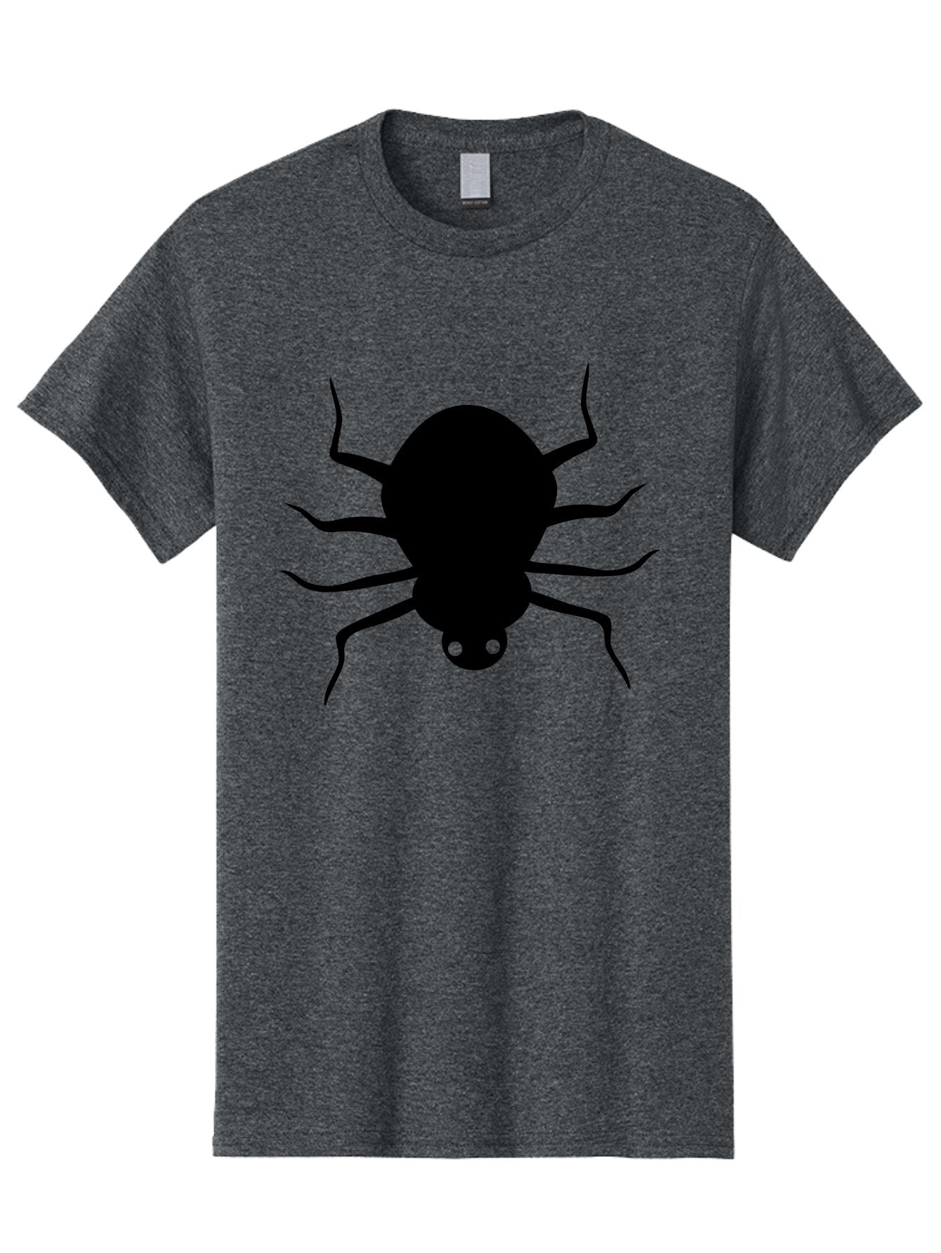 Spider-Silhouette Men'S Graphic Tee, 100% Cotton, Comfortable Casual Summer Wear, Machine Washable, Black Spider Silhouette, Spider Icon, Arachnid Symbol, Creepy Crawlers, Eight-Legged Creature, Menacing Silhouette, Simple Design, Aab234