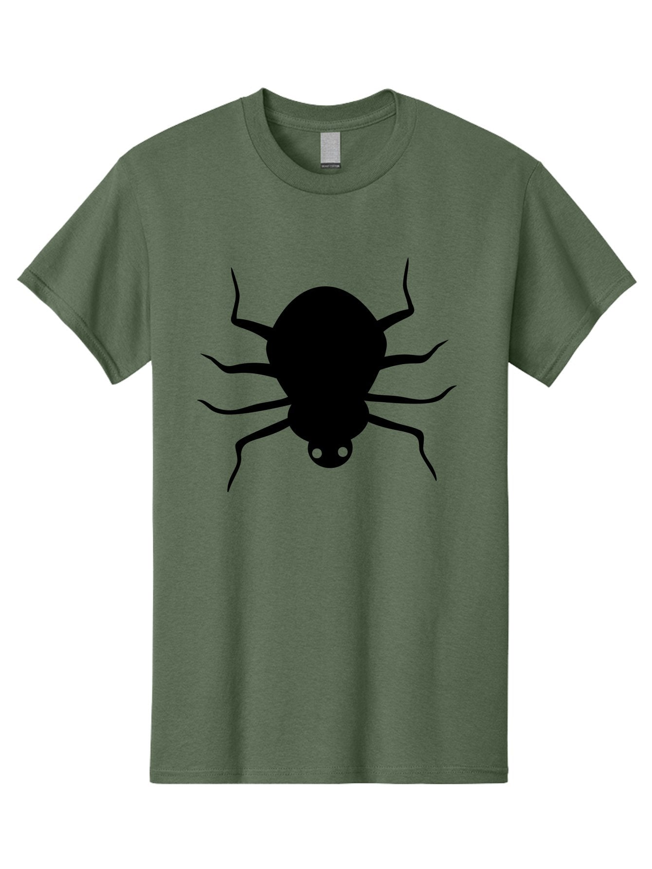 Spider-Silhouette Men'S Graphic Tee, 100% Cotton, Comfortable Casual Summer Wear, Machine Washable, Black Spider Silhouette, Spider Icon, Arachnid Symbol, Creepy Crawlers, Eight-Legged Creature, Menacing Silhouette, Simple Design, Aab234