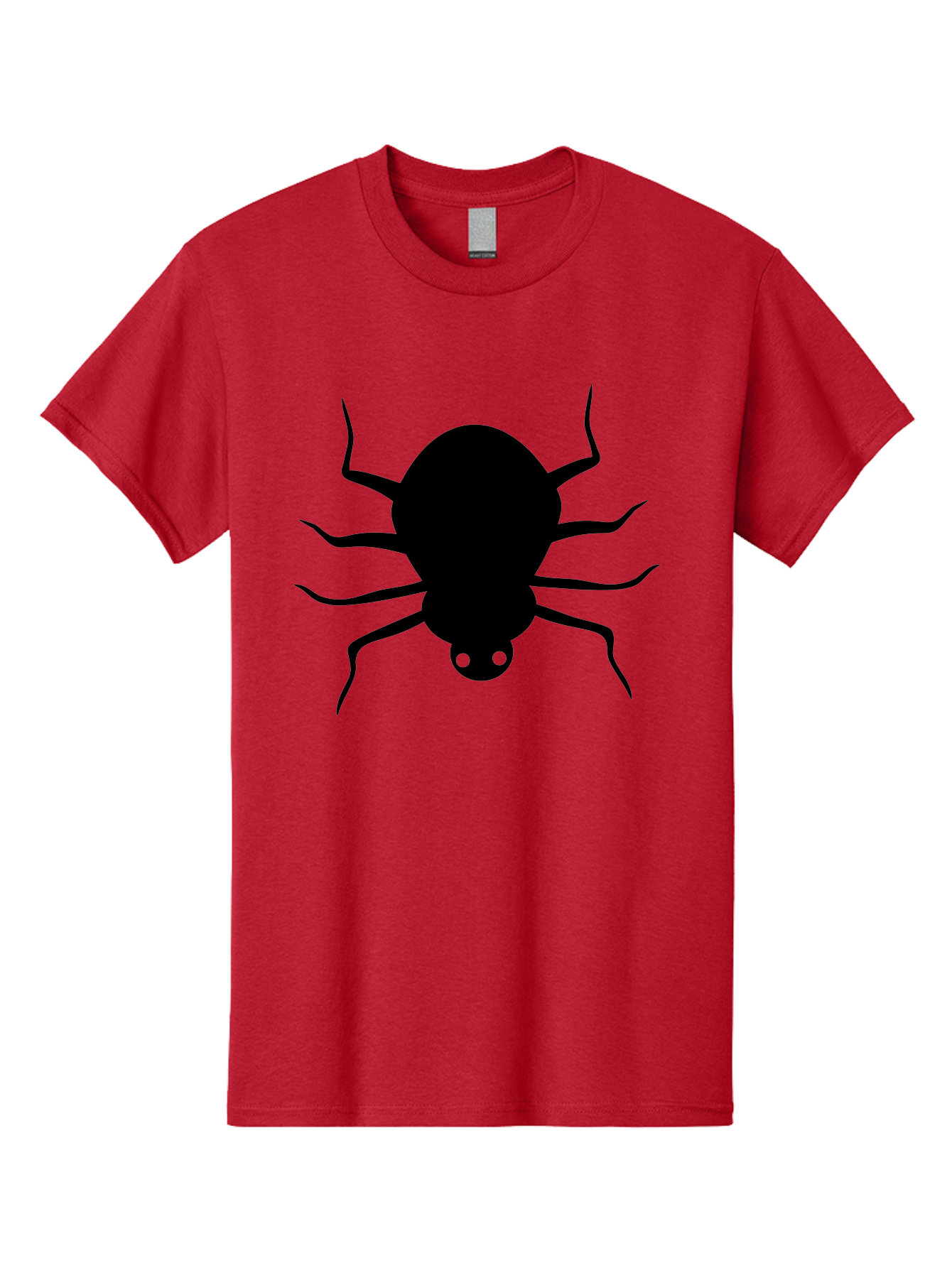 Spider-Silhouette Men'S Graphic Tee, 100% Cotton, Comfortable Casual Summer Wear, Machine Washable, Black Spider Silhouette, Spider Icon, Arachnid Symbol, Creepy Crawlers, Eight-Legged Creature, Menacing Silhouette, Simple Design, Aab234 23