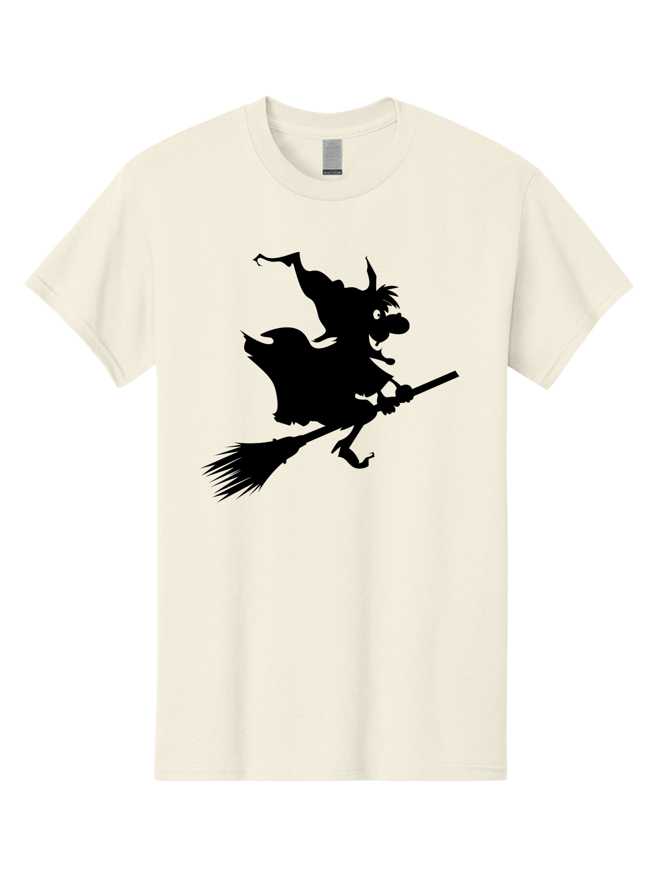 Witch-On-Broomstick Men'S Graphic Tee, 100% Cotton, Comfortable Casual Summer Wear, Machine Washable, Witch On Broomstick, Flying Witch, Halloween Character, Silhouette Art, Magical Creature, Spooky Theme, Mysterious Atmosphere, Aab239 29