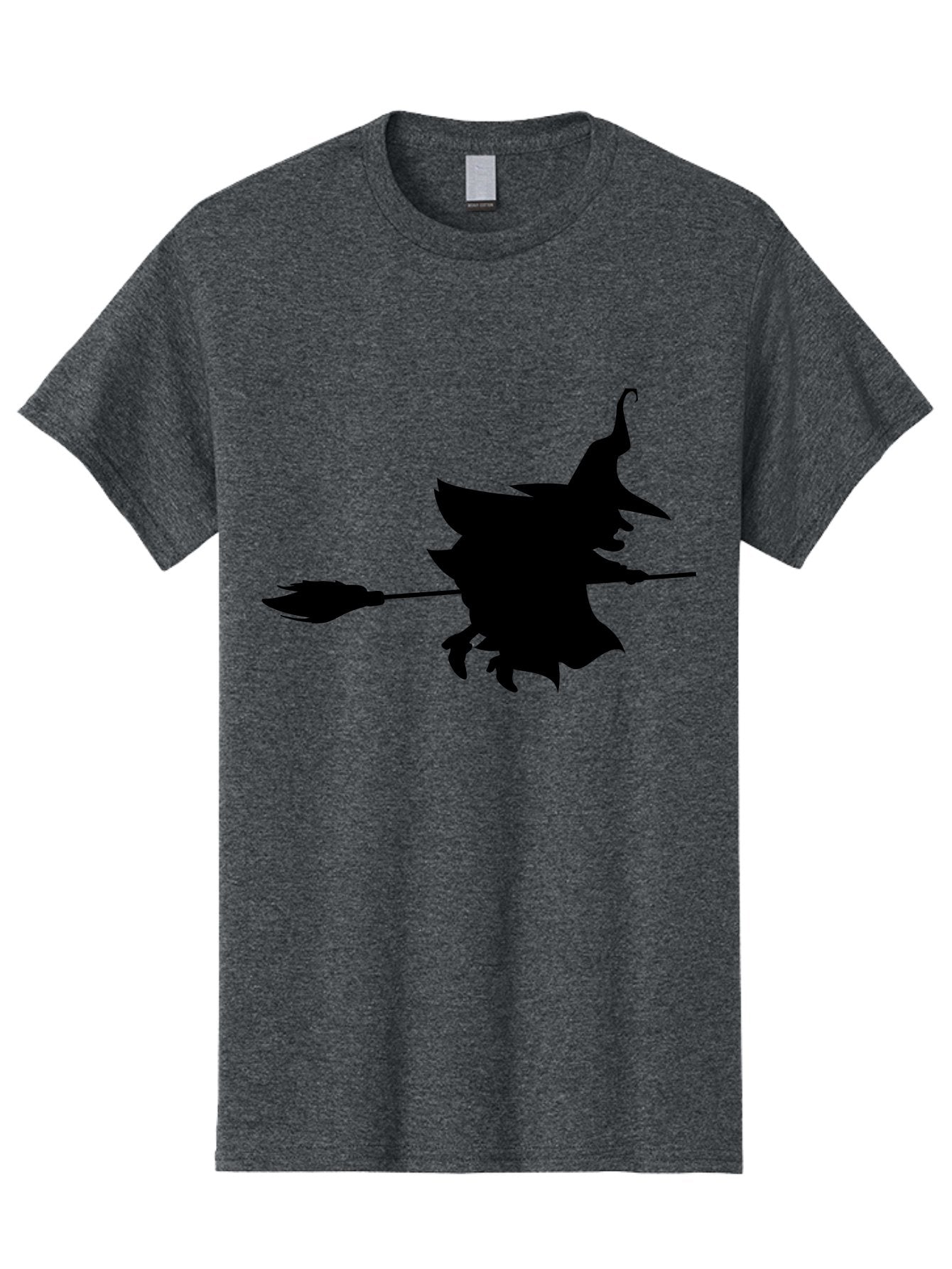 Witch-Silhouette Men'S Graphic Tee, 100% Cotton, Comfortable Casual Summer Wear, Machine Washable, Witch Silhouette, Flying On Broomstick, Halloween Magic, Spooky Atmosphere, Mystical Powers, Flying Witch, Halloween Theme Aab240 9
