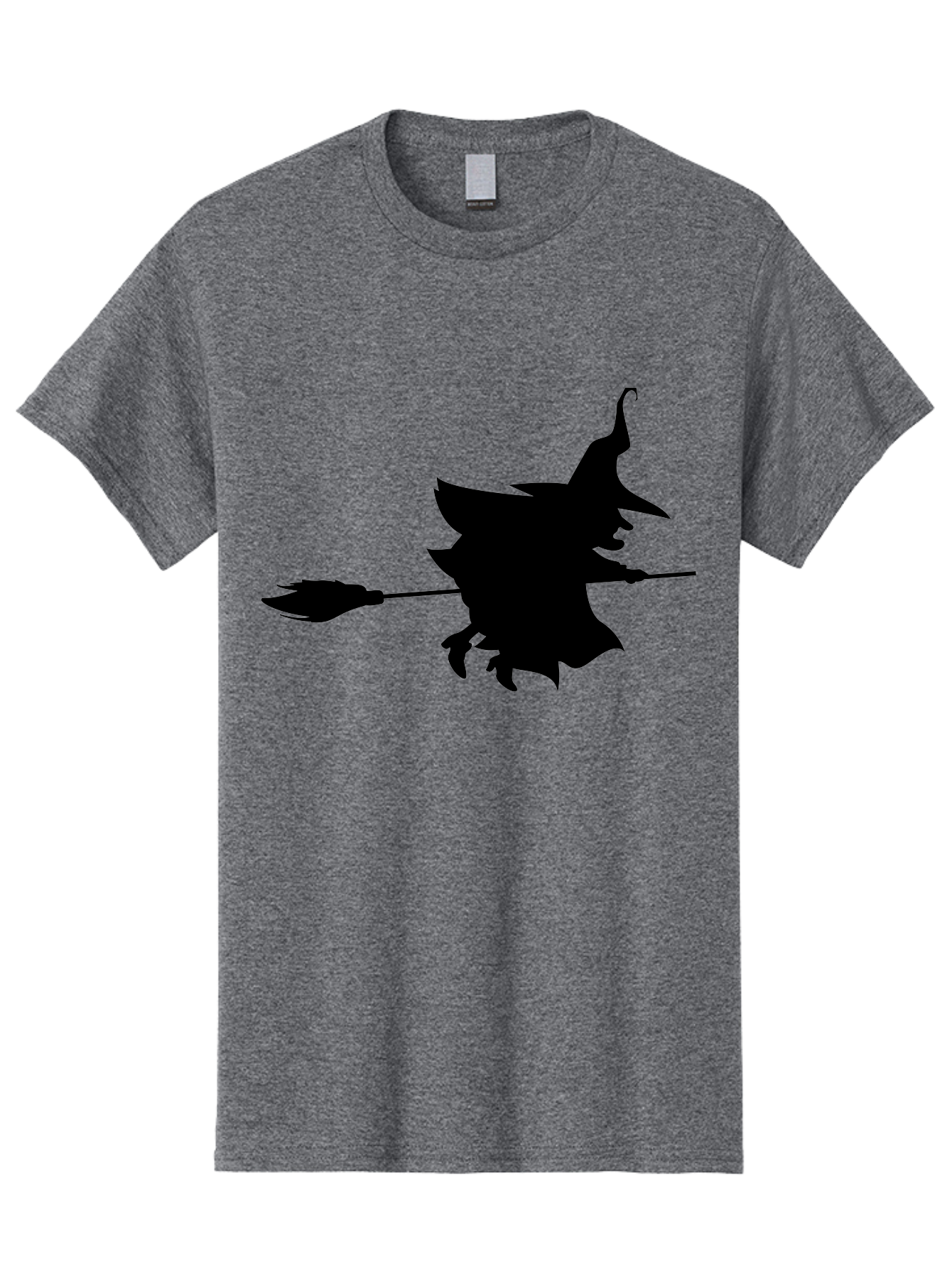 Witch-Silhouette Men'S Graphic Tee, 100% Cotton, Comfortable Casual Summer Wear, Machine Washable, Witch Silhouette, Flying On Broomstick, Halloween Magic, Spooky Atmosphere, Mystical Powers, Flying Witch, Halloween Theme Aab240 19