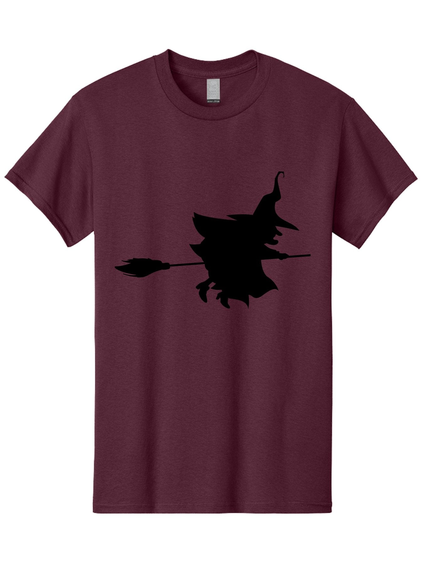 Witch-Silhouette Men'S Graphic Tee, 100% Cotton, Comfortable Casual Summer Wear, Machine Washable, Witch Silhouette, Flying On Broomstick, Halloween Magic, Spooky Atmosphere, Mystical Powers, Flying Witch, Halloween Theme Aab240 10