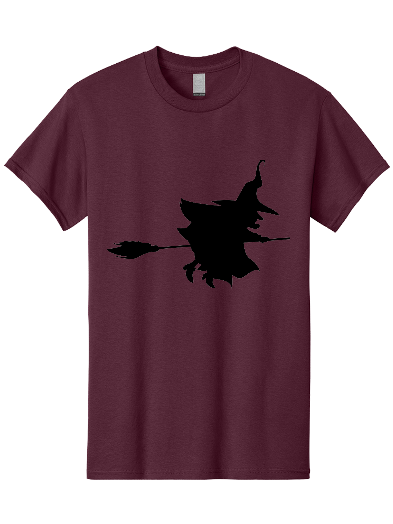 Witch-Silhouette Men'S Graphic Tee, 100% Cotton, Comfortable Casual Summer Wear, Machine Washable, Witch Silhouette, Flying On Broomstick, Halloween Magic, Spooky Atmosphere, Mystical Powers, Flying Witch, Halloween Theme Aab240 27