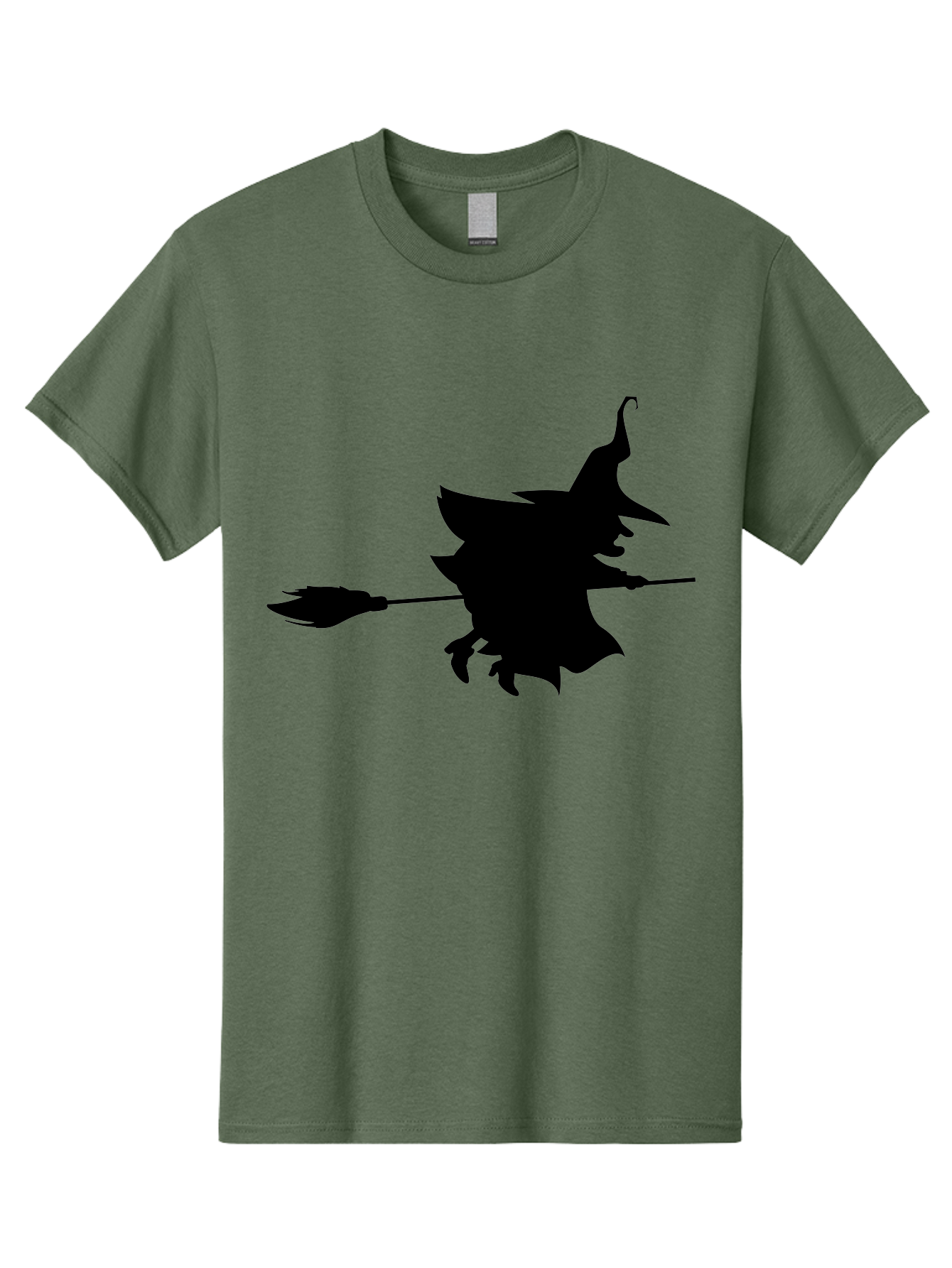 Witch-Silhouette Men'S Graphic Tee, 100% Cotton, Comfortable Casual Summer Wear, Machine Washable, Witch Silhouette, Flying On Broomstick, Halloween Magic, Spooky Atmosphere, Mystical Powers, Flying Witch, Halloween Theme Aab240 23