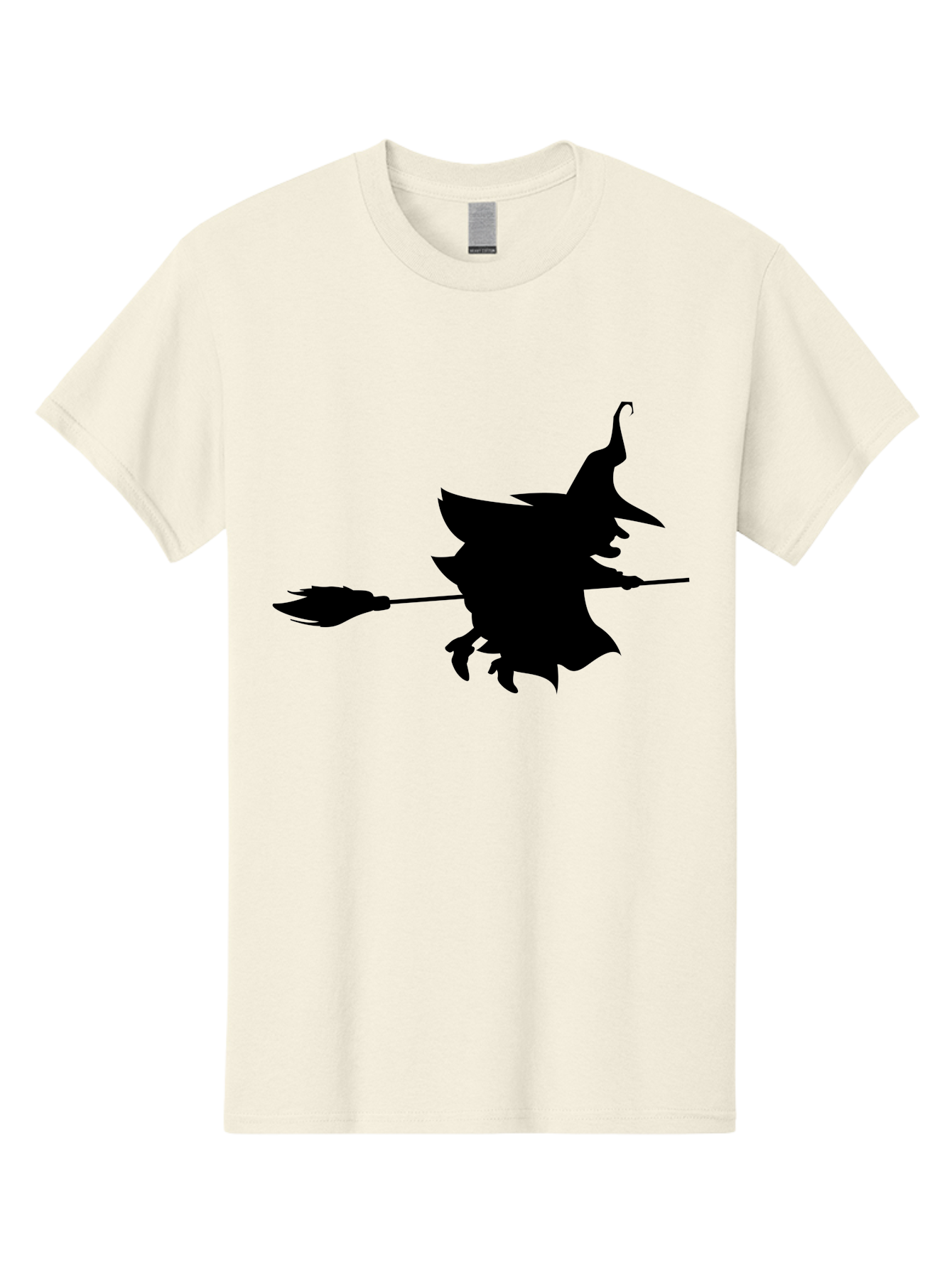 Witch-Silhouette Men'S Graphic Tee, 100% Cotton, Comfortable Casual Summer Wear, Machine Washable, Witch Silhouette, Flying On Broomstick, Halloween Magic, Spooky Atmosphere, Mystical Powers, Flying Witch, Halloween Theme Aab240 13