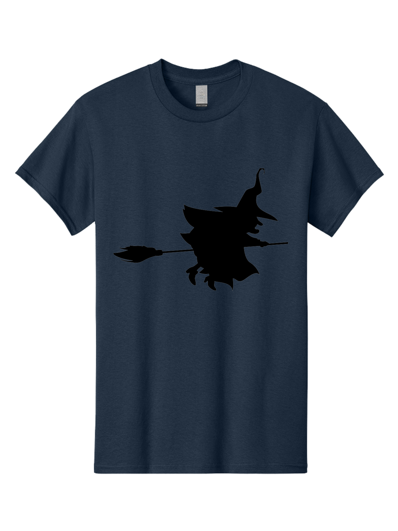 Witch-Silhouette Men'S Graphic Tee, 100% Cotton, Comfortable Casual Summer Wear, Machine Washable, Witch Silhouette, Flying On Broomstick, Halloween Magic, Spooky Atmosphere, Mystical Powers, Flying Witch, Halloween Theme Aab240 3