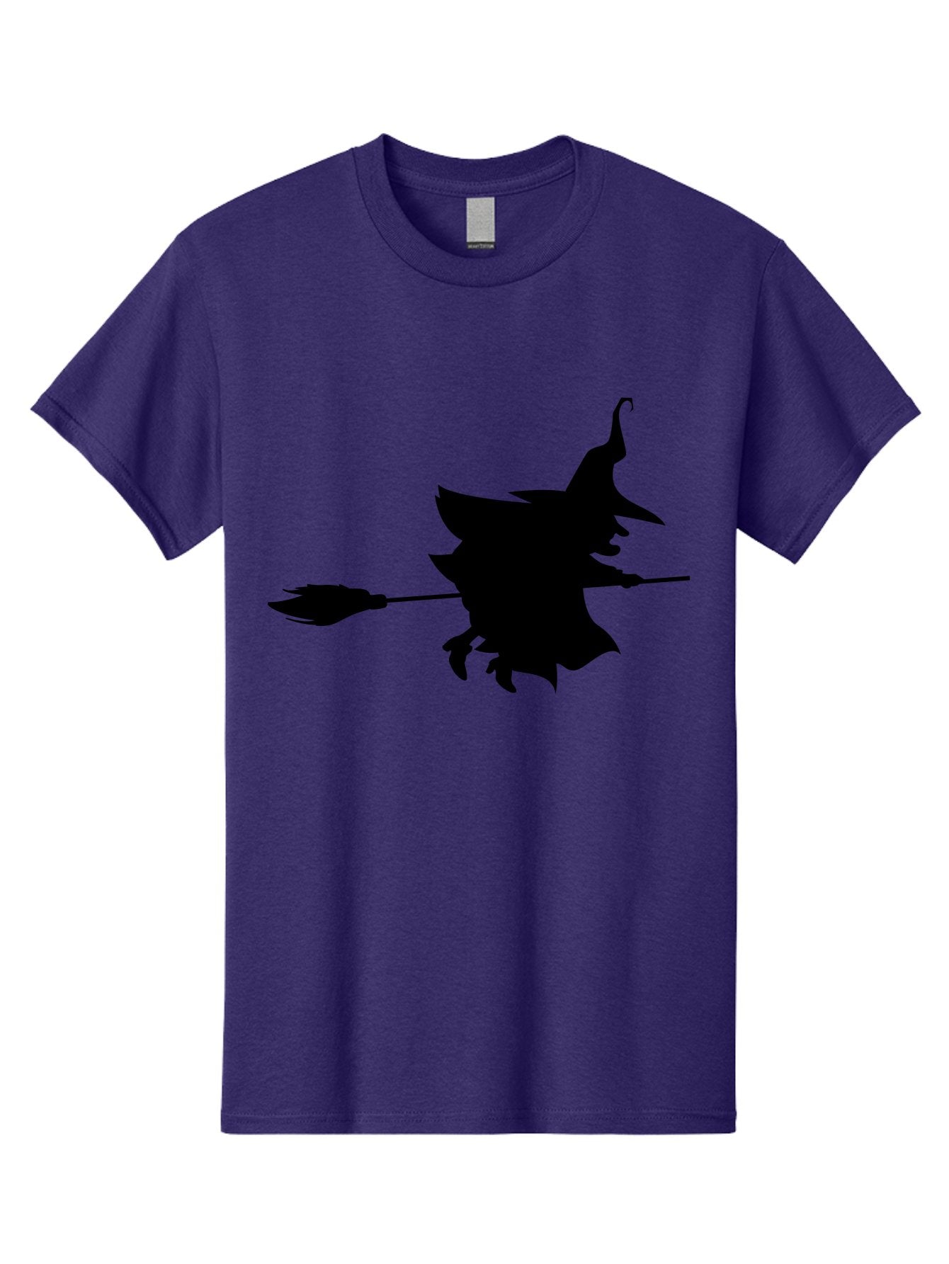 Witch-Silhouette Men'S Graphic Tee, 100% Cotton, Comfortable Casual Summer Wear, Machine Washable, Witch Silhouette, Flying On Broomstick, Halloween Magic, Spooky Atmosphere, Mystical Powers, Flying Witch, Halloween Theme Aab240 12