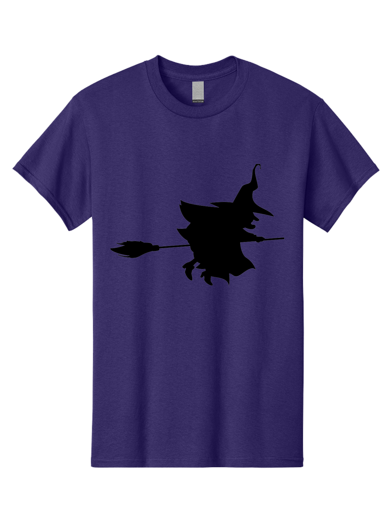 Witch-Silhouette Men'S Graphic Tee, 100% Cotton, Comfortable Casual Summer Wear, Machine Washable, Witch Silhouette, Flying On Broomstick, Halloween Magic, Spooky Atmosphere, Mystical Powers, Flying Witch, Halloween Theme Aab240 5