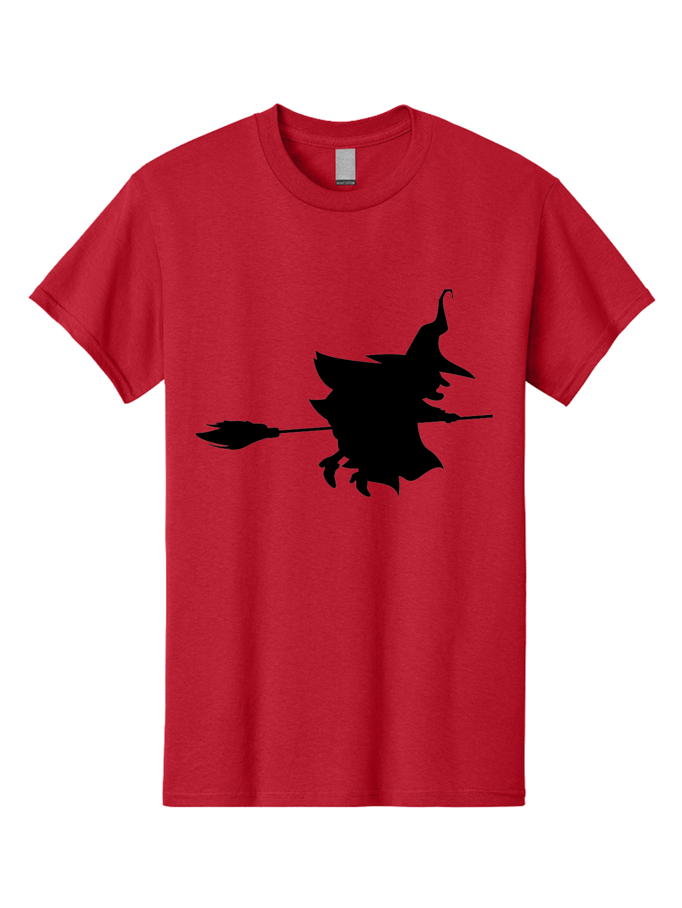 Witch-Silhouette Men'S Graphic Tee, 100% Cotton, Comfortable Casual Summer Wear, Machine Washable, Witch Silhouette, Flying On Broomstick, Halloween Magic, Spooky Atmosphere, Mystical Powers, Flying Witch, Halloween Theme Aab240 29