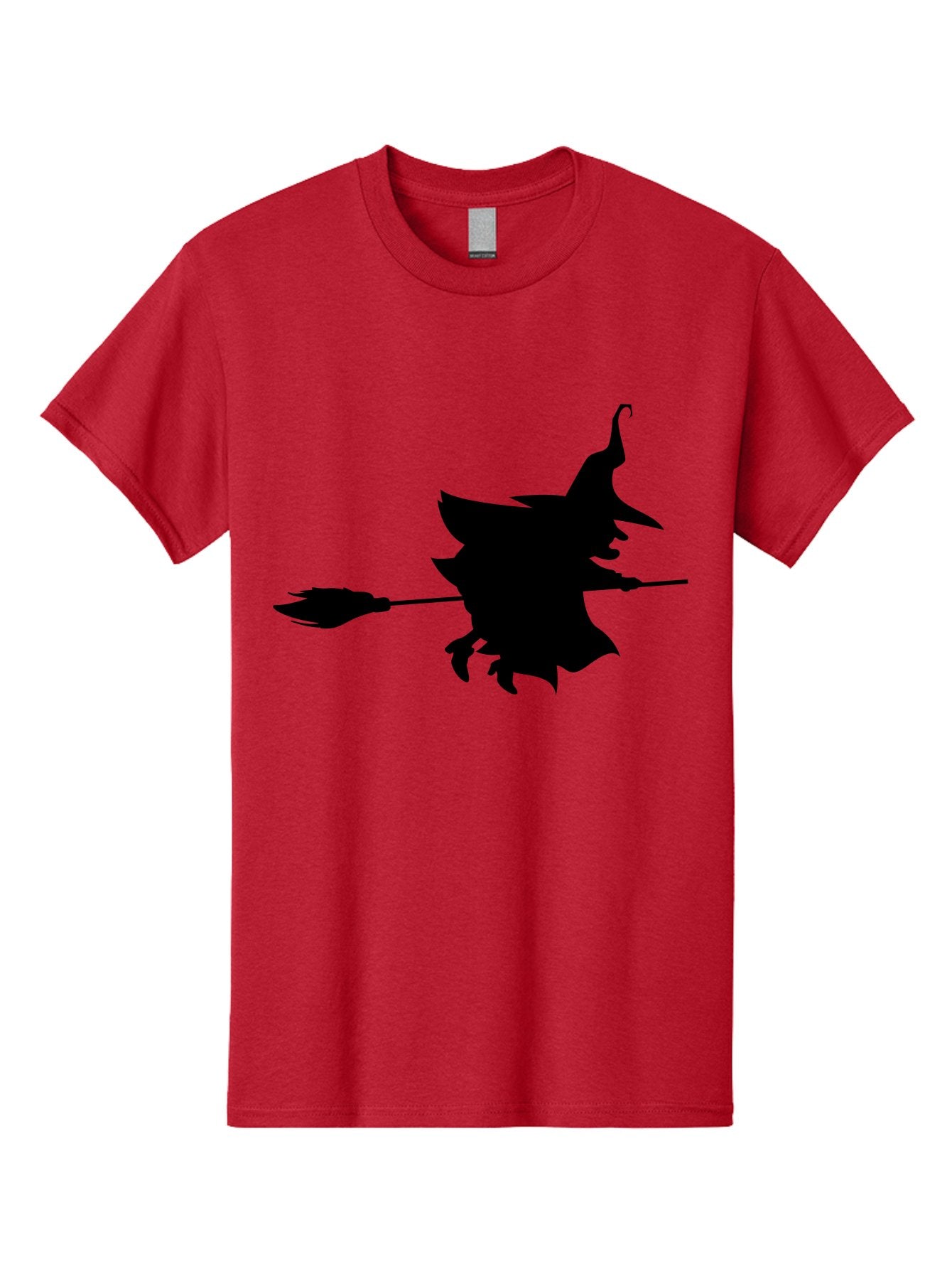 Witch-Silhouette Men'S Graphic Tee, 100% Cotton, Comfortable Casual Summer Wear, Machine Washable, Witch Silhouette, Flying On Broomstick, Halloween Magic, Spooky Atmosphere, Mystical Powers, Flying Witch, Halloween Theme Aab240 13