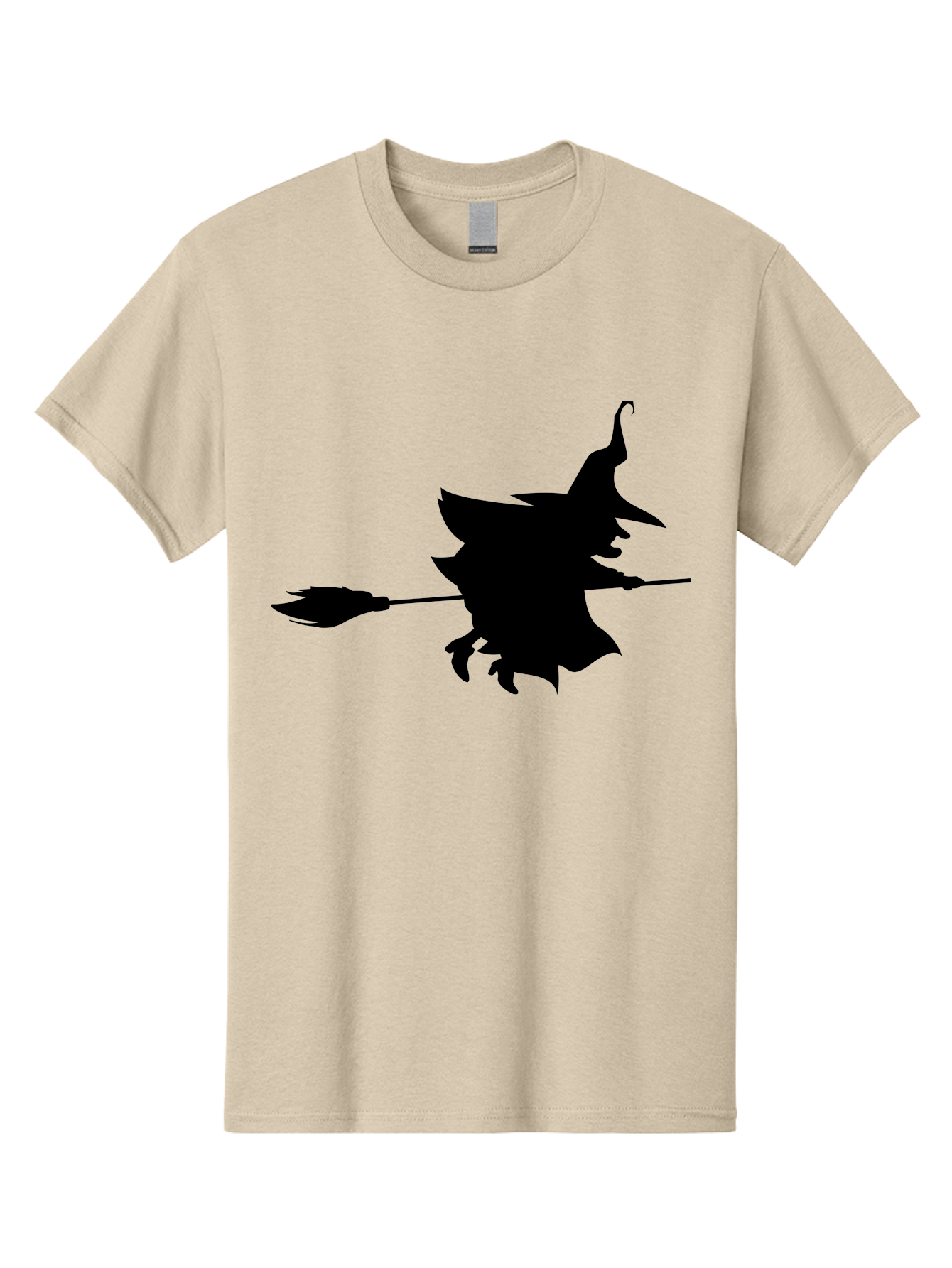 Witch-Silhouette Men'S Graphic Tee, 100% Cotton, Comfortable Casual Summer Wear, Machine Washable, Witch Silhouette, Flying On Broomstick, Halloween Magic, Spooky Atmosphere, Mystical Powers, Flying Witch, Halloween Theme Aab240 15