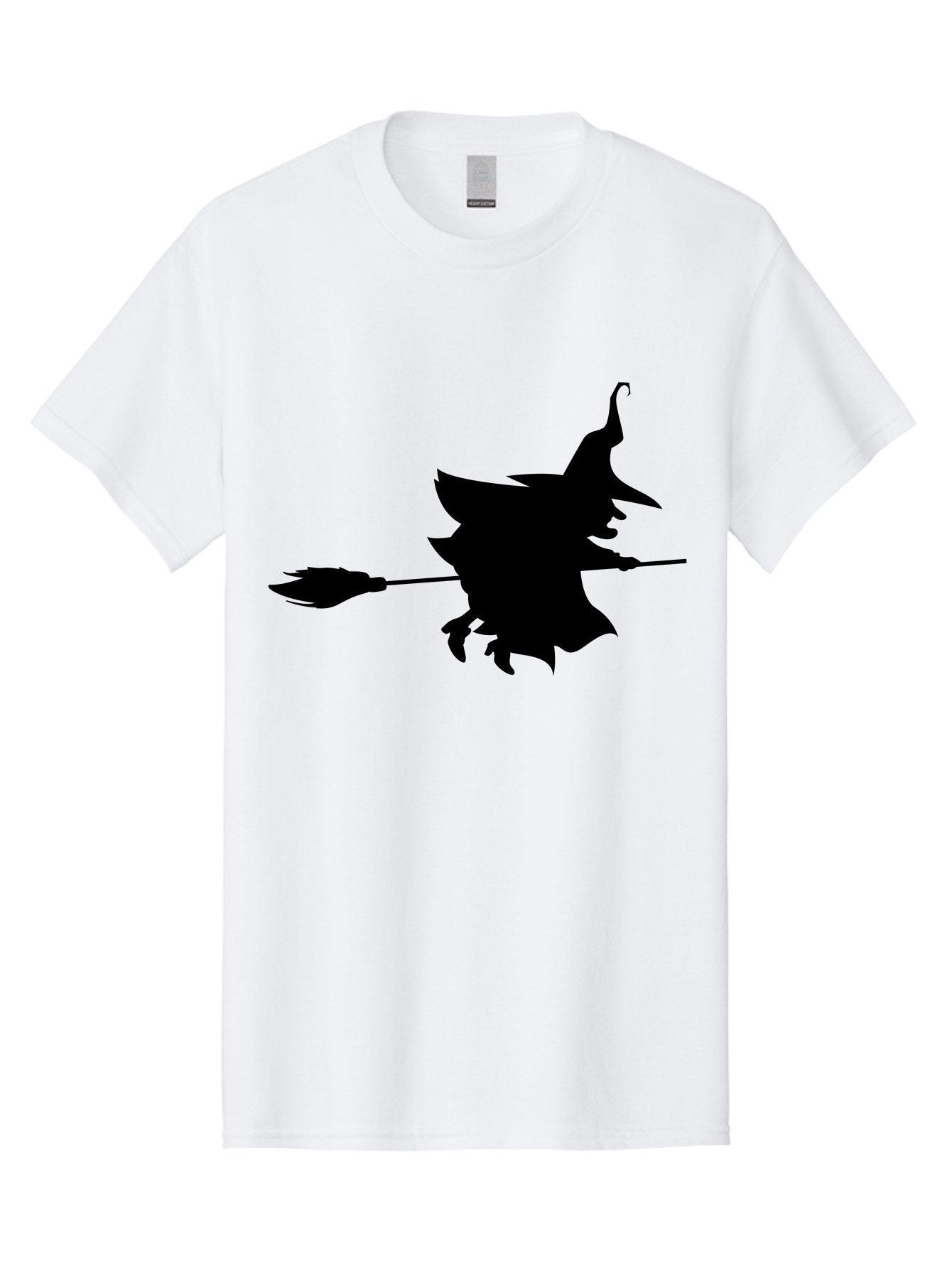 Witch-Silhouette Men'S Graphic Tee, 100% Cotton, Comfortable Casual Summer Wear, Machine Washable, Witch Silhouette, Flying On Broomstick, Halloween Magic, Spooky Atmosphere, Mystical Powers, Flying Witch, Halloween Theme Aab240 8