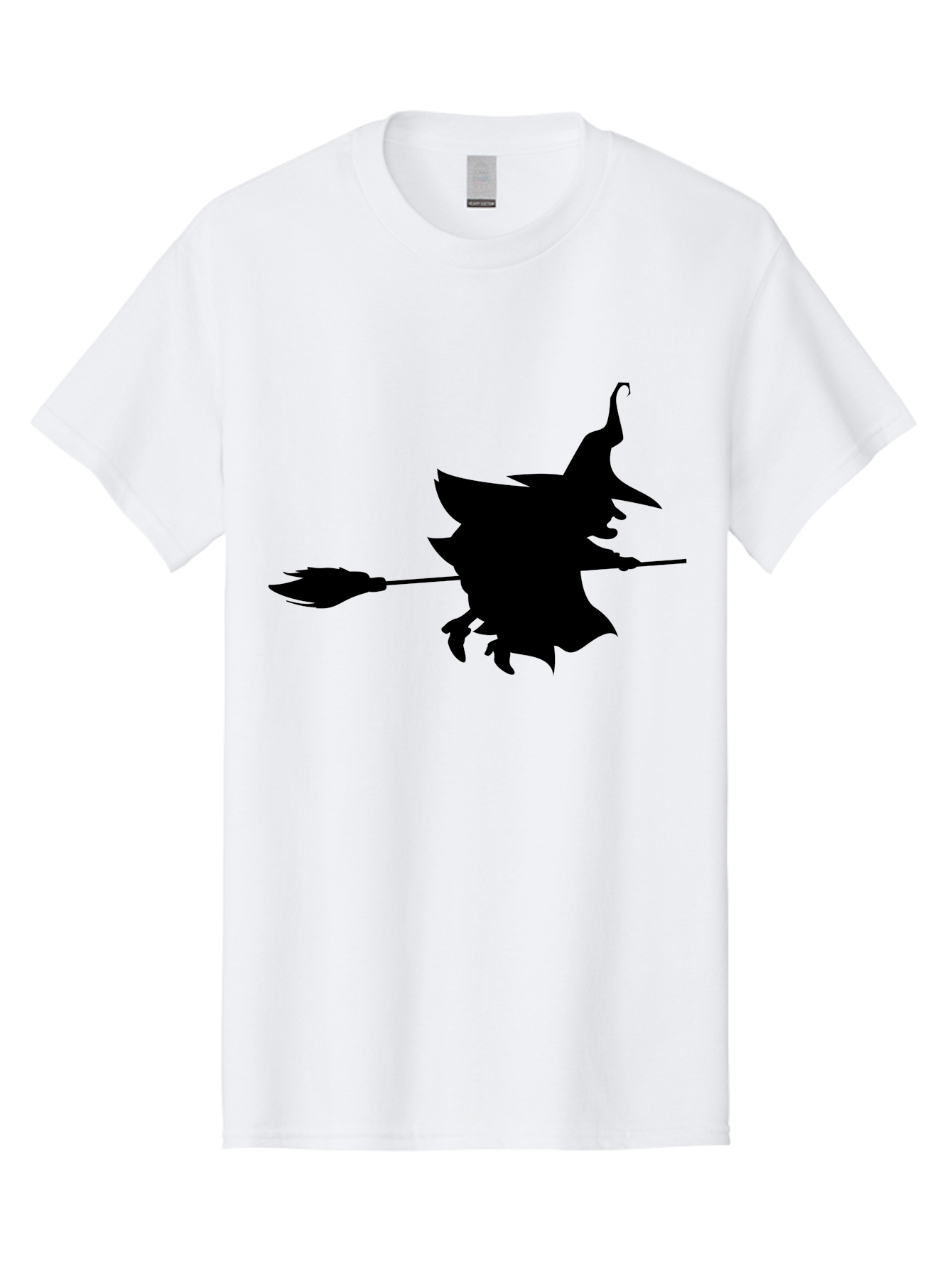 Witch-Silhouette Men'S Graphic Tee, 100% Cotton, Comfortable Casual Summer Wear, Machine Washable, Witch Silhouette, Flying On Broomstick, Halloween Magic, Spooky Atmosphere, Mystical Powers, Flying Witch, Halloween Theme Aab240 11