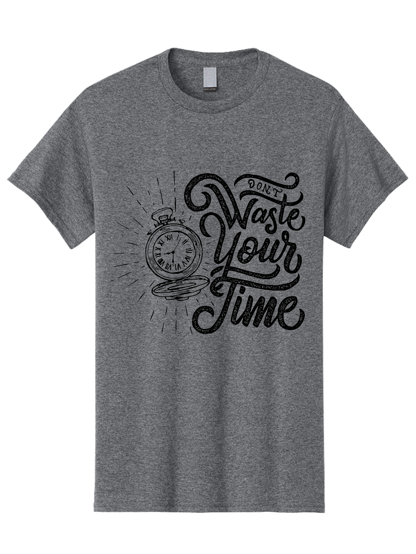 Don-T-Waste-Your-Time-1 Men'S Graphic Tee, 100% Cotton, Comfortable Casual Summer Wear, Machine Washable, Pocket Watch, Motivational Quote, Time Management, Productivity, Inspirational Saying, Vintage Clock, Productivity Tip, Time Is Money Aab243 9