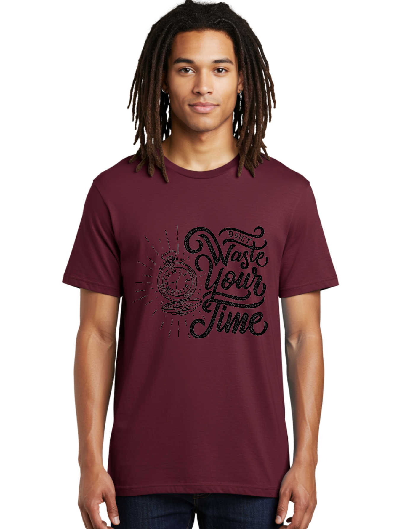 Don-T-Waste-Your-Time-1 Men'S Graphic Tee, 100% Cotton, Comfortable Casual Summer Wear, Machine Washable, Pocket Watch, Motivational Quote, Time Management, Productivity, Inspirational Saying, Vintage Clock, Productivity Tip, Time Is Money Aab243 14