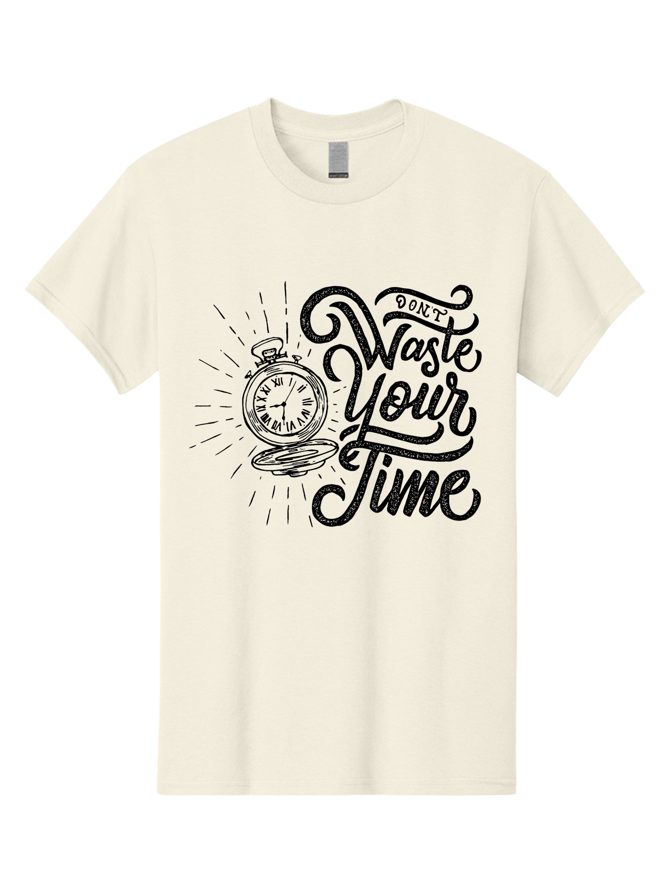 Don-T-Waste-Your-Time-1 Men'S Graphic Tee, 100% Cotton, Comfortable Casual Summer Wear, Machine Washable, Pocket Watch, Motivational Quote, Time Management, Productivity, Inspirational Saying, Vintage Clock, Productivity Tip, Time Is Money Aab243 17