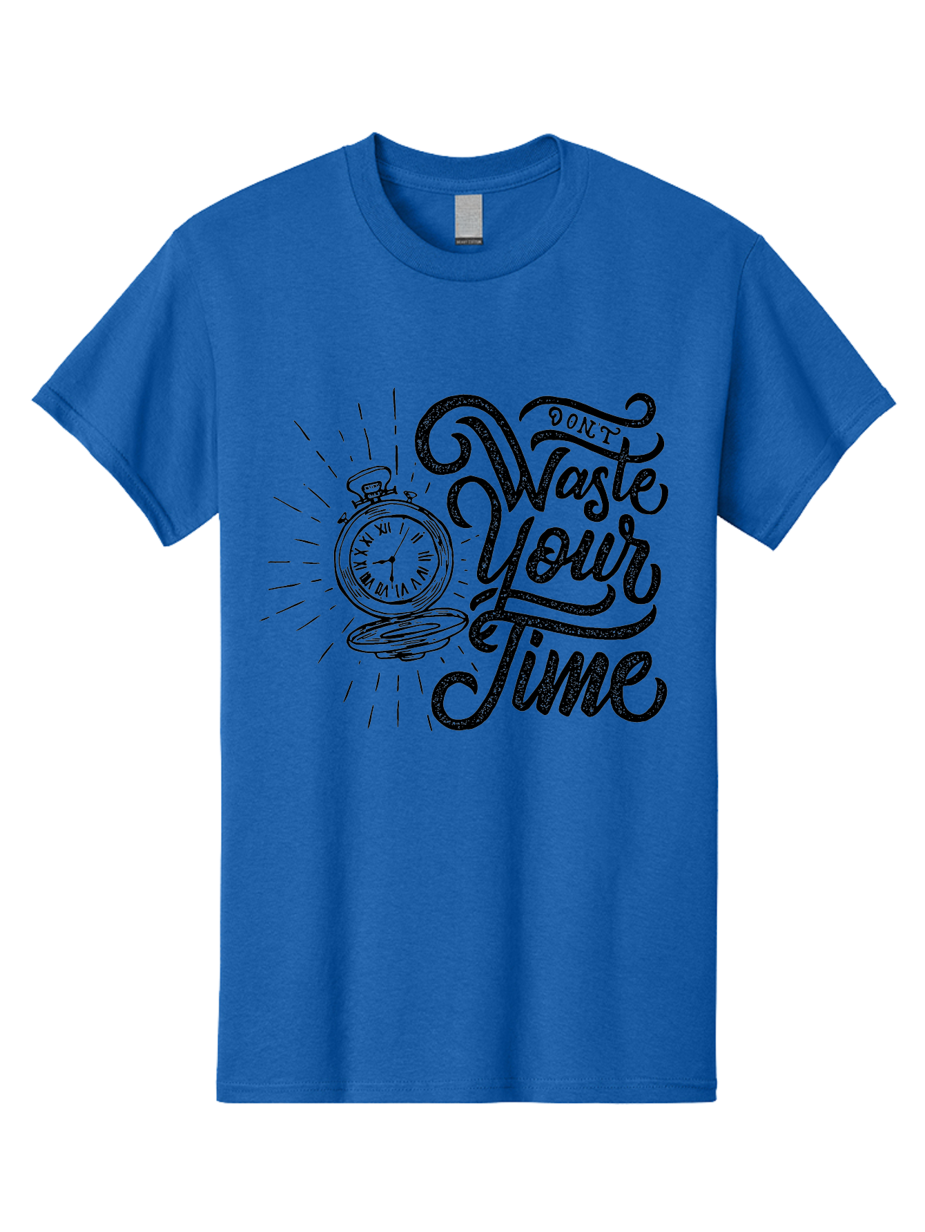 Don-T-Waste-Your-Time-1 Men'S Graphic Tee, 100% Cotton, Comfortable Casual Summer Wear, Machine Washable, Pocket Watch, Motivational Quote, Time Management, Productivity, Inspirational Saying, Vintage Clock, Productivity Tip, Time Is Money Aab243 25