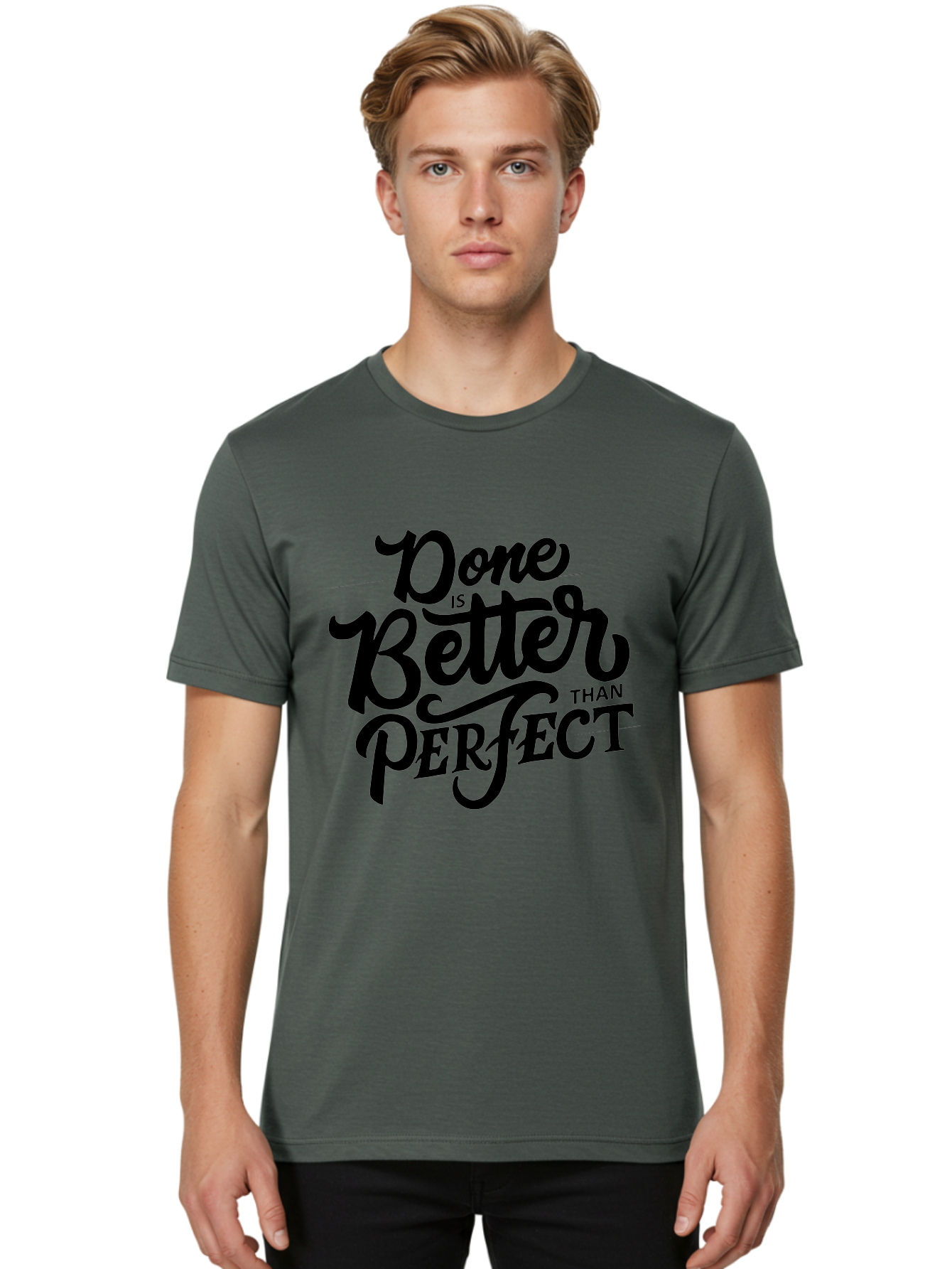 Done-Is-Better-Than-Perfect Men'S Graphic Tee, 100% Cotton, Comfortable Casual Summer Wear, Machine Washable, Motivational Quote, Productivity, Success, Inspiration, Done Is Better Than Perfect, Business, Creativity, Productivity Tips, Aab246 4