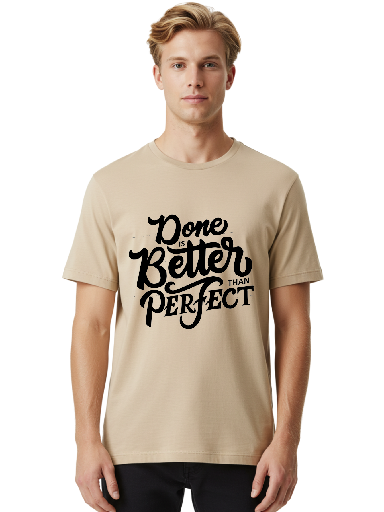 Done-Is-Better-Than-Perfect Men'S Graphic Tee, 100% Cotton, Comfortable Casual Summer Wear, Machine Washable, Motivational Quote, Productivity, Success, Inspiration, Done Is Better Than Perfect, Business, Creativity, Productivity Tips, Aab246 28