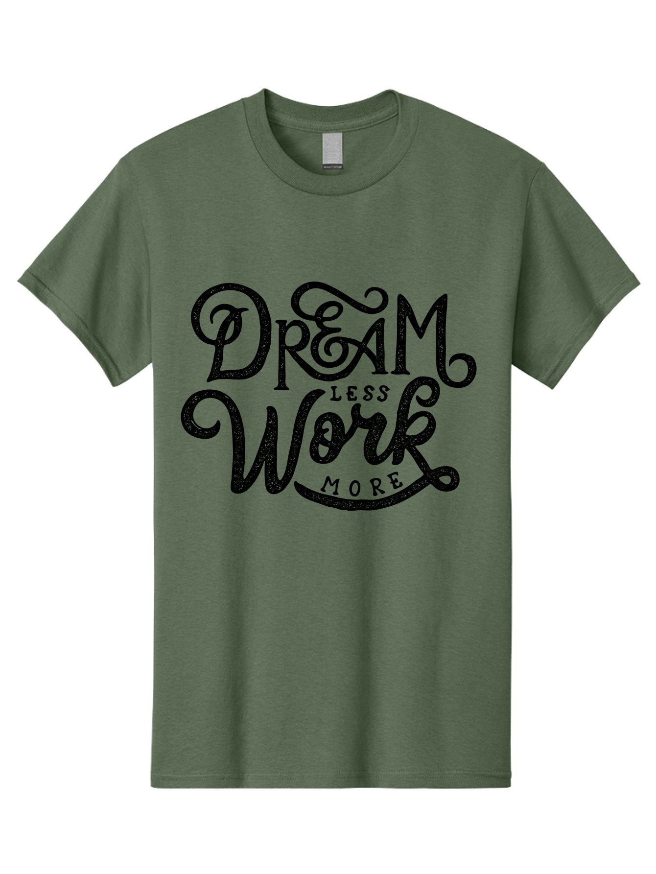 Dream-Less-Work-More-1 Men'S Graphic Tee, 100% Cotton, Comfortable Casual Summer Wear, Machine Washable, Inspirational Quote, Motivational Phrase, Dream Less Work More, Stylized Typography, Creative Font, Positive Vibes, Productivity Hack, Aab247 10
