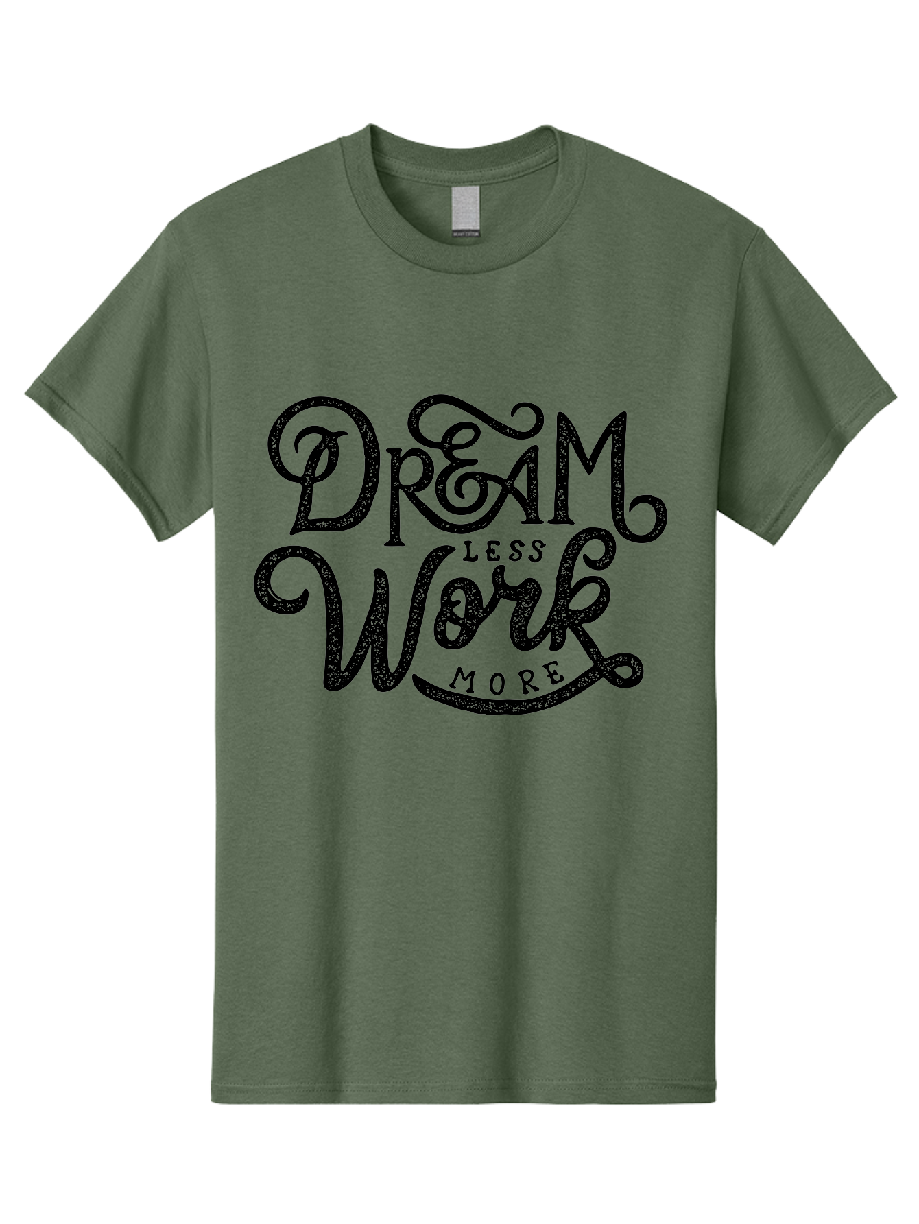 Dream-Less-Work-More-1 Men'S Graphic Tee, 100% Cotton, Comfortable Casual Summer Wear, Machine Washable, Inspirational Quote, Motivational Phrase, Dream Less Work More, Stylized Typography, Creative Font, Positive Vibes, Productivity Hack, Aab247 15