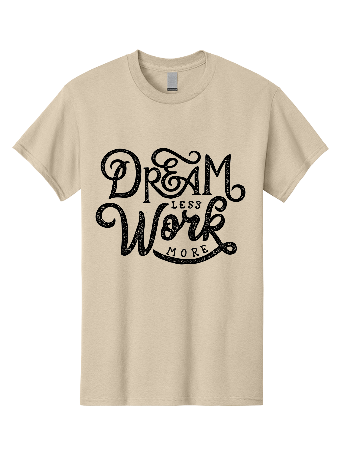 Dream-Less-Work-More-1 Men'S Graphic Tee, 100% Cotton, Comfortable Casual Summer Wear, Machine Washable, Inspirational Quote, Motivational Phrase, Dream Less Work More, Stylized Typography, Creative Font, Positive Vibes, Productivity Hack, Aab247 27