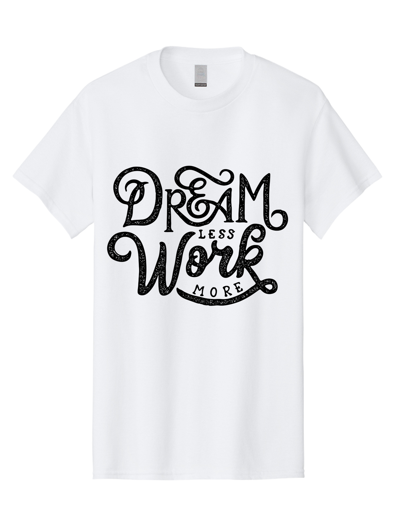 Dream-Less-Work-More-1 Men'S Graphic Tee, 100% Cotton, Comfortable Casual Summer Wear, Machine Washable, Inspirational Quote, Motivational Phrase, Dream Less Work More, Stylized Typography, Creative Font, Positive Vibes, Productivity Hack, Aab247 29