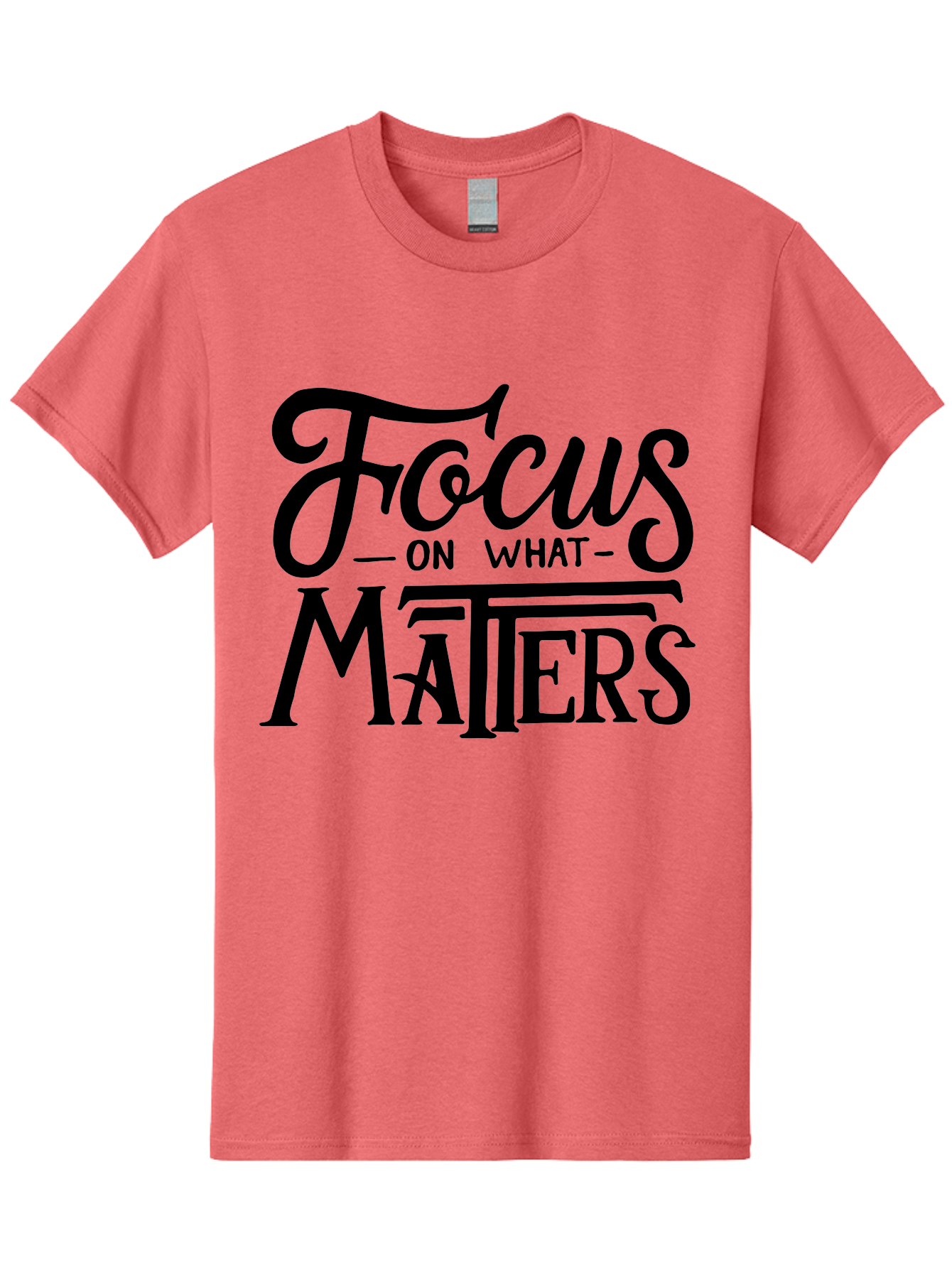 Focus-On-What-Matters Men'S Graphic Tee, 100% Cotton, Comfortable Casual Summer Wear, Machine Washable, Motivational Quote, Inspirational Phrase, Focus On Goals, Productivity Tips, Positive Affirmation, Self Improvement, Success Mindset, Aab250 5