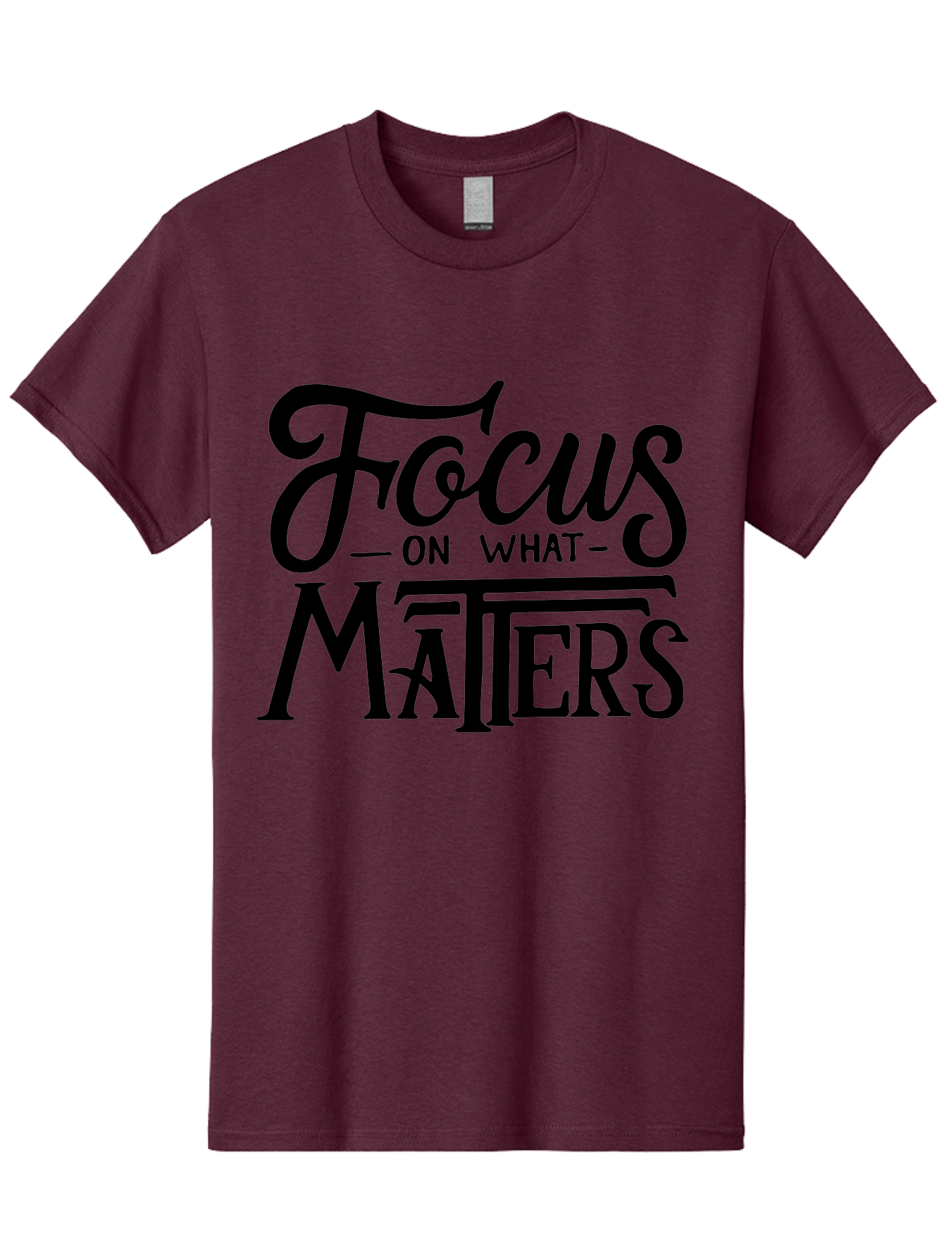 Focus-On-What-Matters Men'S Graphic Tee, 100% Cotton, Comfortable Casual Summer Wear, Machine Washable, Motivational Quote, Inspirational Phrase, Focus On Goals, Productivity Tips, Positive Affirmation, Self Improvement, Success Mindset, Aab250 13