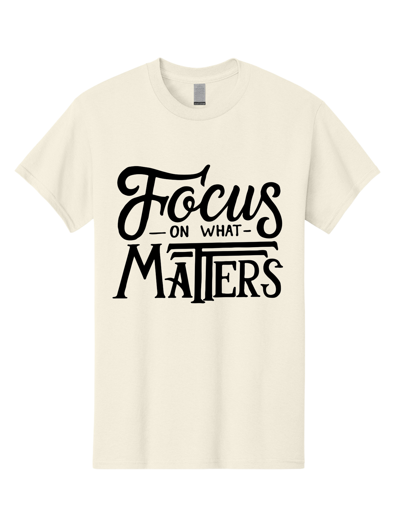 Focus-On-What-Matters Men'S Graphic Tee, 100% Cotton, Comfortable Casual Summer Wear, Machine Washable, Motivational Quote, Inspirational Phrase, Focus On Goals, Productivity Tips, Positive Affirmation, Self Improvement, Success Mindset, Aab250 17