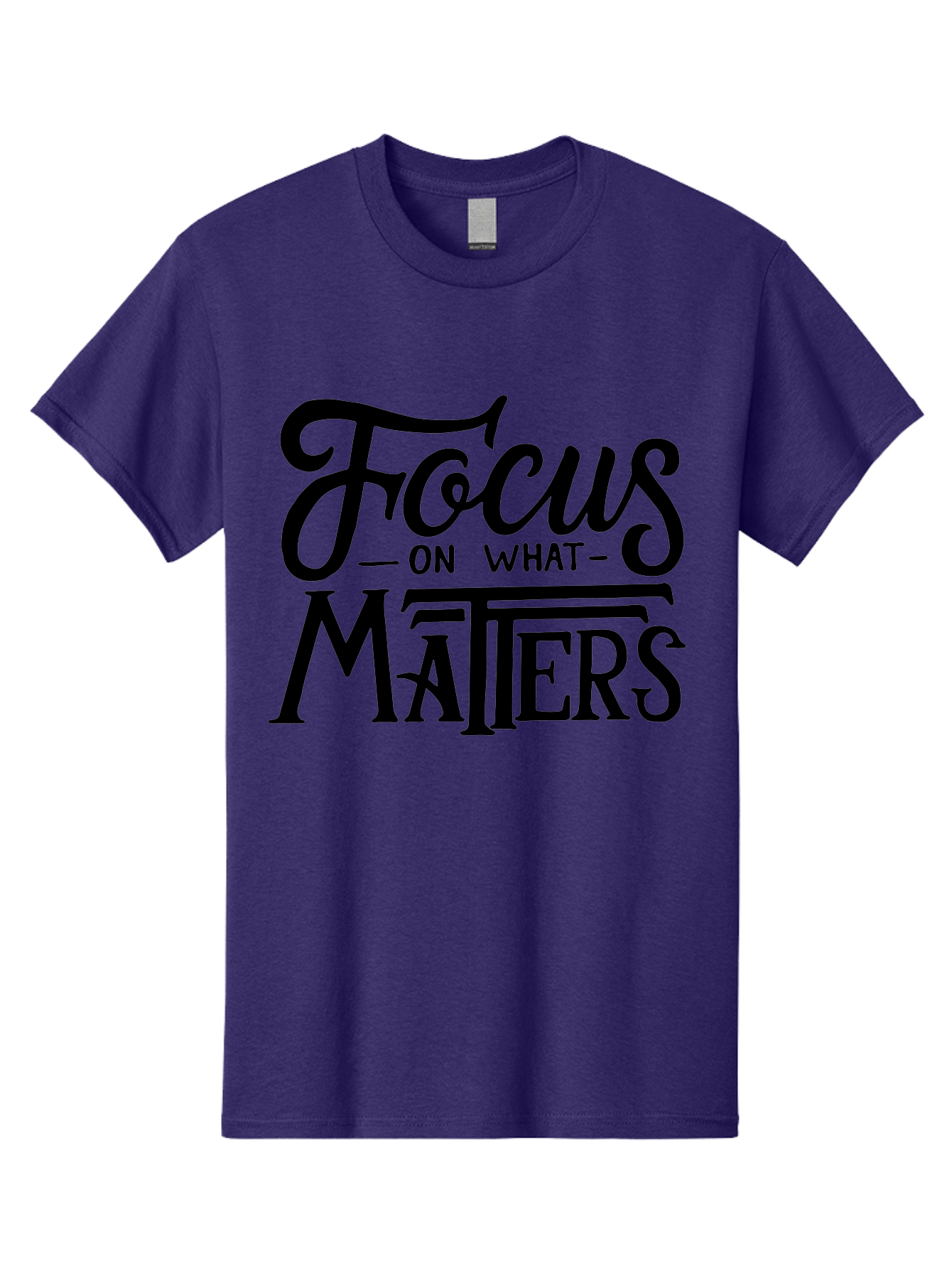 Focus-On-What-Matters Men'S Graphic Tee, 100% Cotton, Comfortable Casual Summer Wear, Machine Washable, Motivational Quote, Inspirational Phrase, Focus On Goals, Productivity Tips, Positive Affirmation, Self Improvement, Success Mindset, Aab250 21