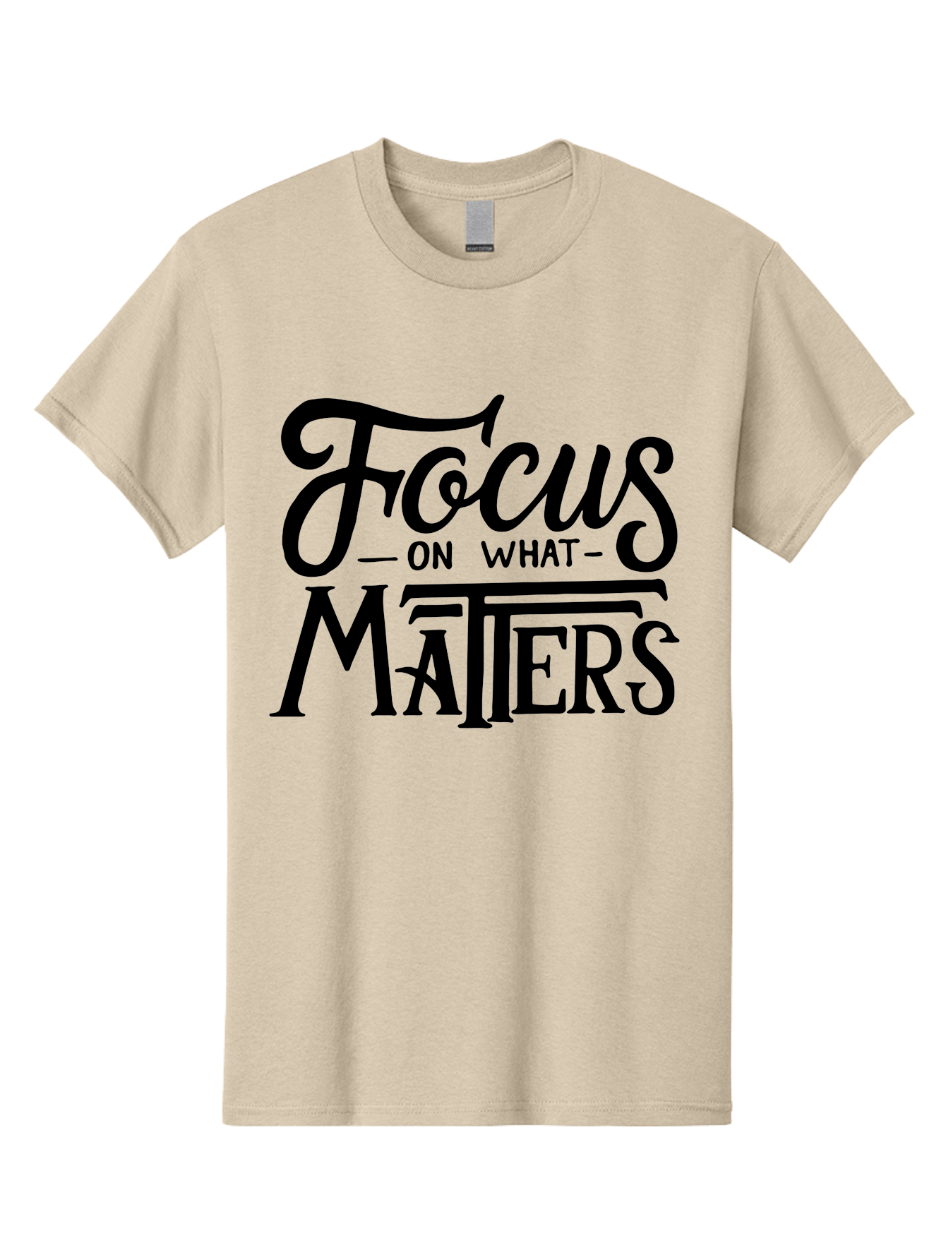 Focus-On-What-Matters Men'S Graphic Tee, 100% Cotton, Comfortable Casual Summer Wear, Machine Washable, Motivational Quote, Inspirational Phrase, Focus On Goals, Productivity Tips, Positive Affirmation, Self Improvement, Success Mindset, Aab250 27