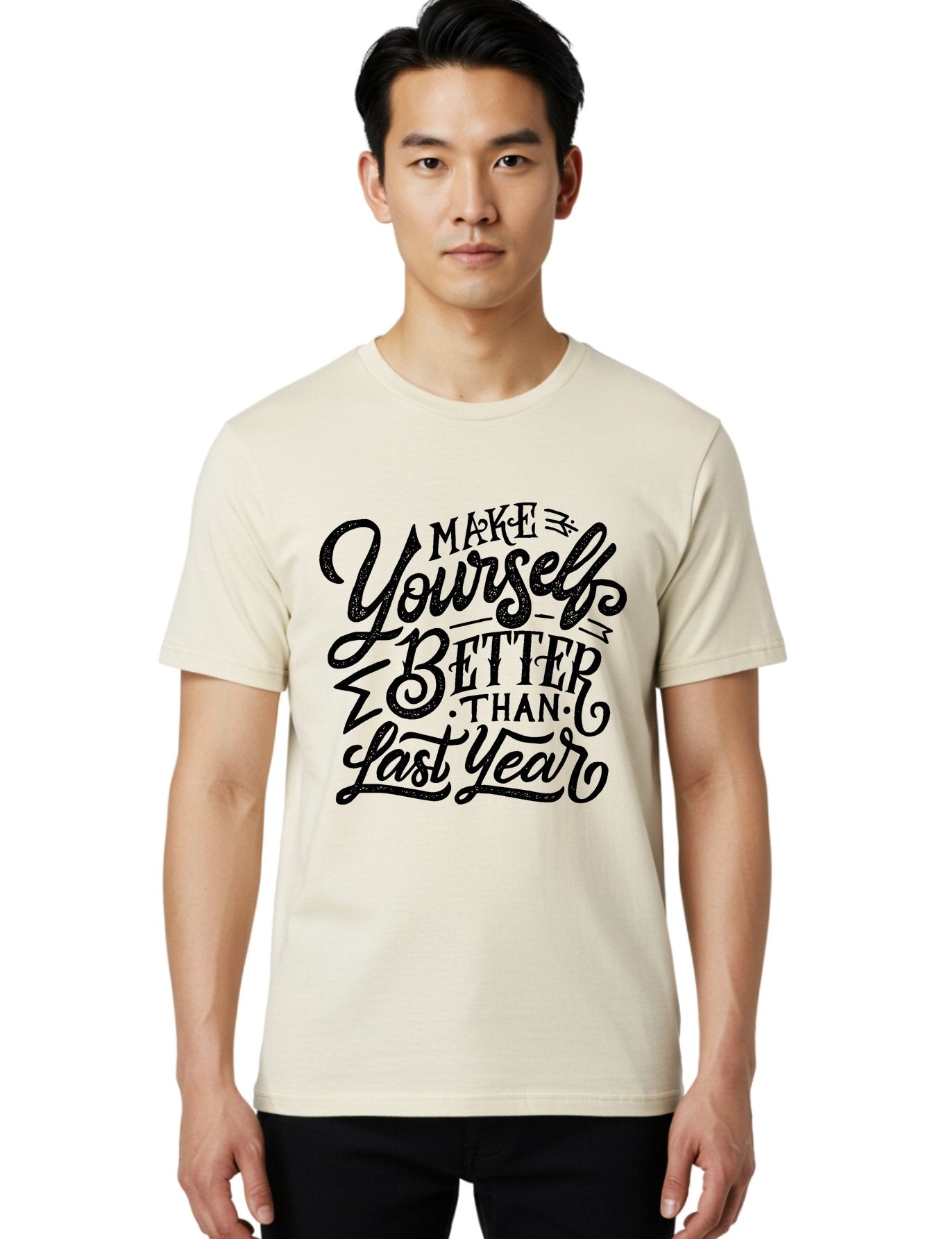 Make-Yourself-Better-1 Men'S Graphic Tee, 100% Cotton, Comfortable Casual Summer Wear, Machine Washable, Motivational Quote, Self-Improvement, Inspirational Words, Personal Growth, Positive Affirmation, New Year Resolution Aab251 17