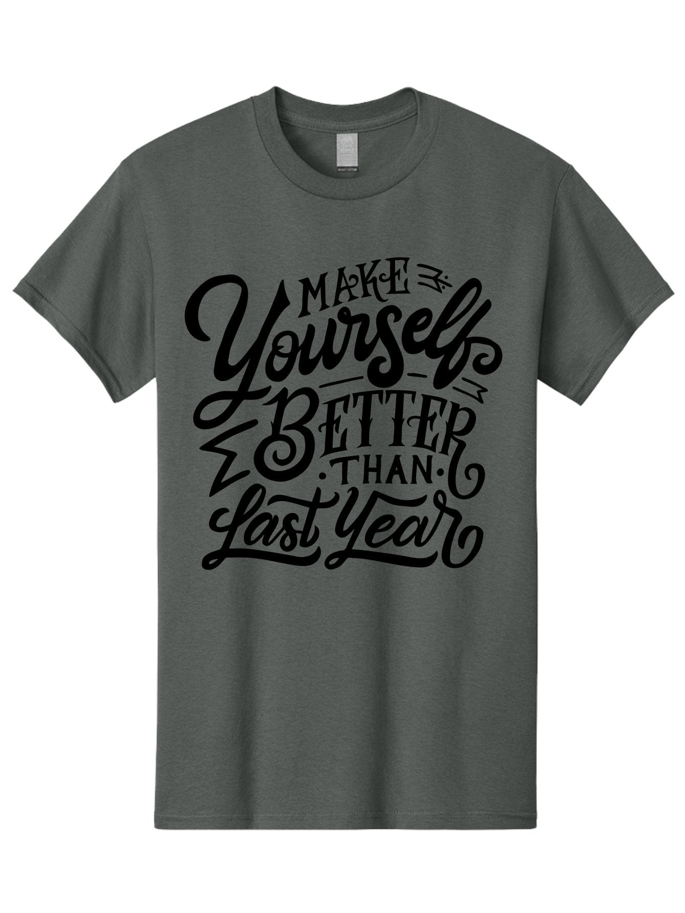 Make-Yourself-Better Men'S Graphic Tee, 100% Cotton, Comfortable Casual Summer Wear, Machine Washable, Inspirational Quote, Motivational Phrase, Self-Improvement, Personal Growth, New Year Resolution, Goal Setting, Motivation, Success, Aab252 9