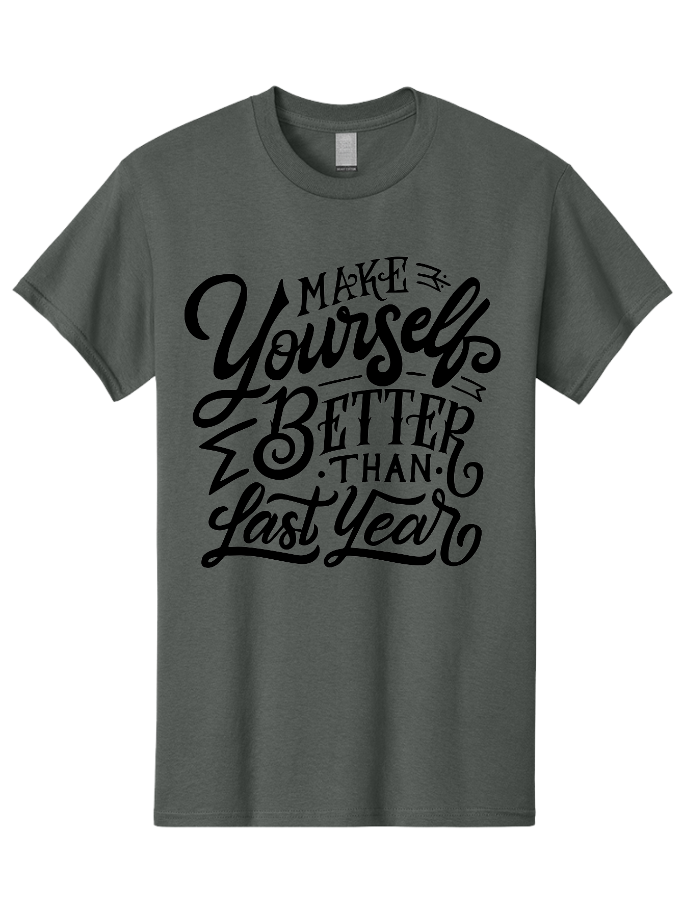 Make-Yourself-Better Men'S Graphic Tee, 100% Cotton, Comfortable Casual Summer Wear, Machine Washable, Inspirational Quote, Motivational Phrase, Self-Improvement, Personal Growth, New Year Resolution, Goal Setting, Motivation, Success, Aab252 3