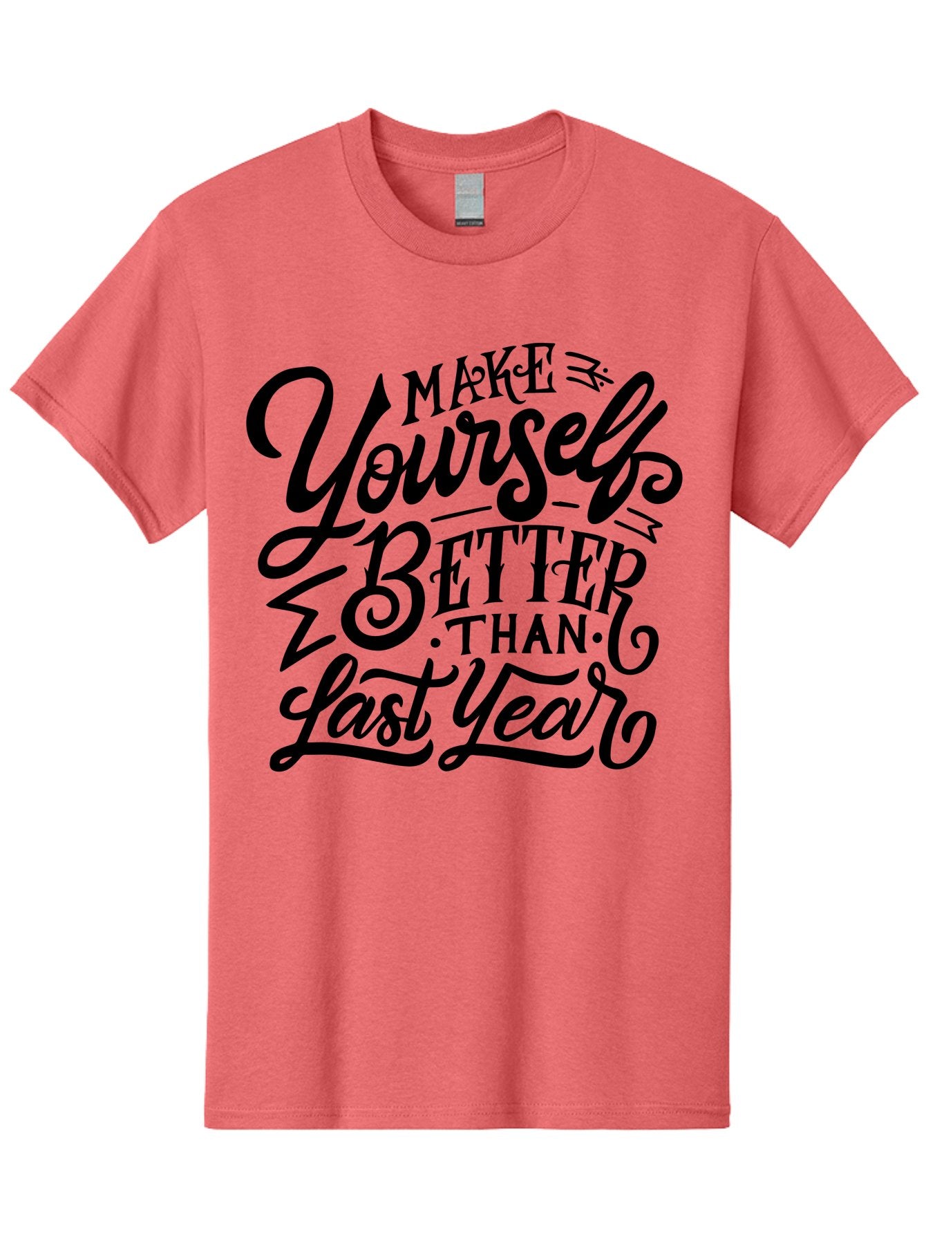 Make-Yourself-Better Men'S Graphic Tee, 100% Cotton, Comfortable Casual Summer Wear, Machine Washable, Inspirational Quote, Motivational Phrase, Self-Improvement, Personal Growth, New Year Resolution, Goal Setting, Motivation, Success, Aab252 10