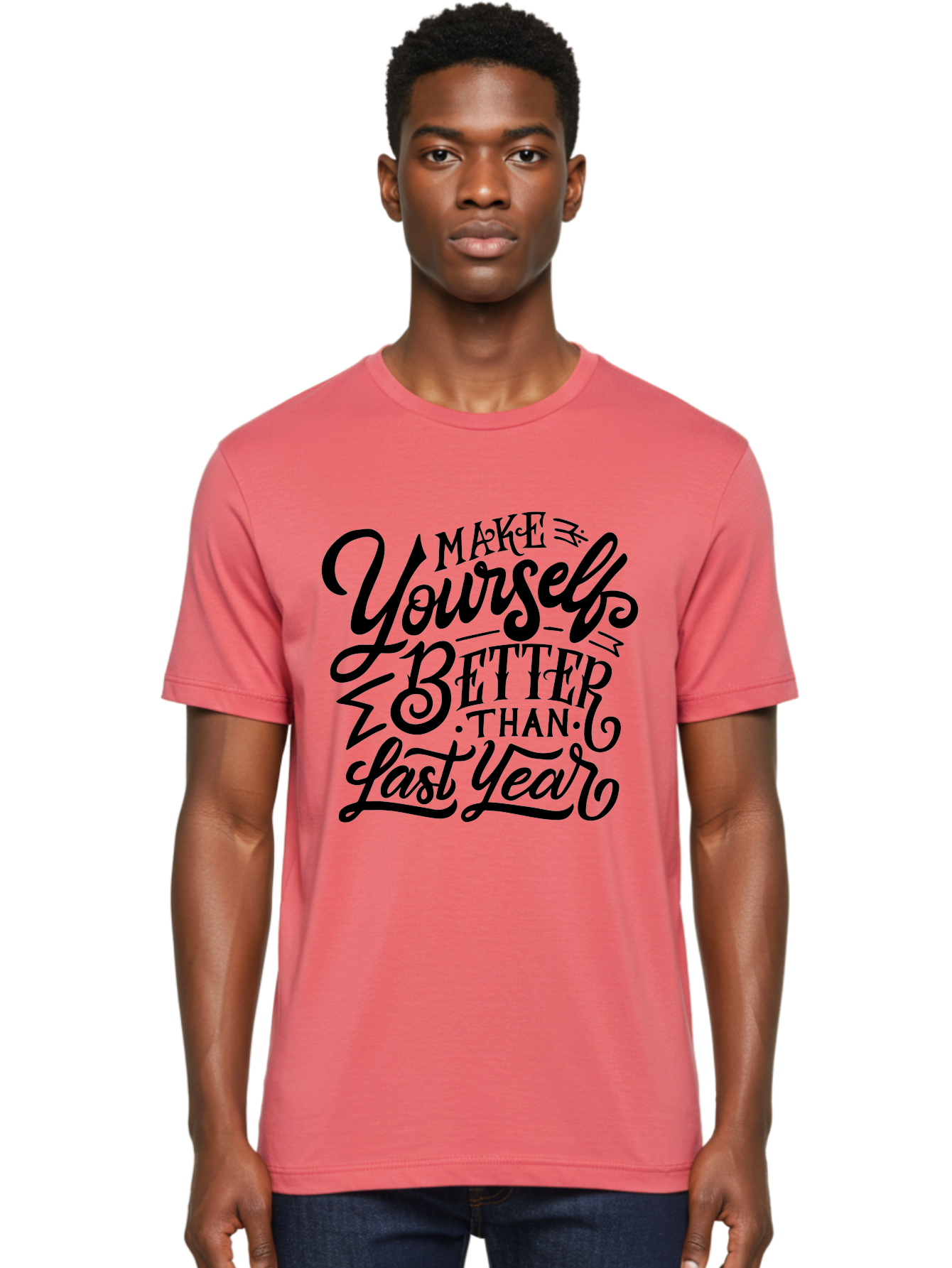 Make-Yourself-Better Men'S Graphic Tee, 100% Cotton, Comfortable Casual Summer Wear, Machine Washable, Inspirational Quote, Motivational Phrase, Self-Improvement, Personal Growth, New Year Resolution, Goal Setting, Motivation, Success, Aab252 6