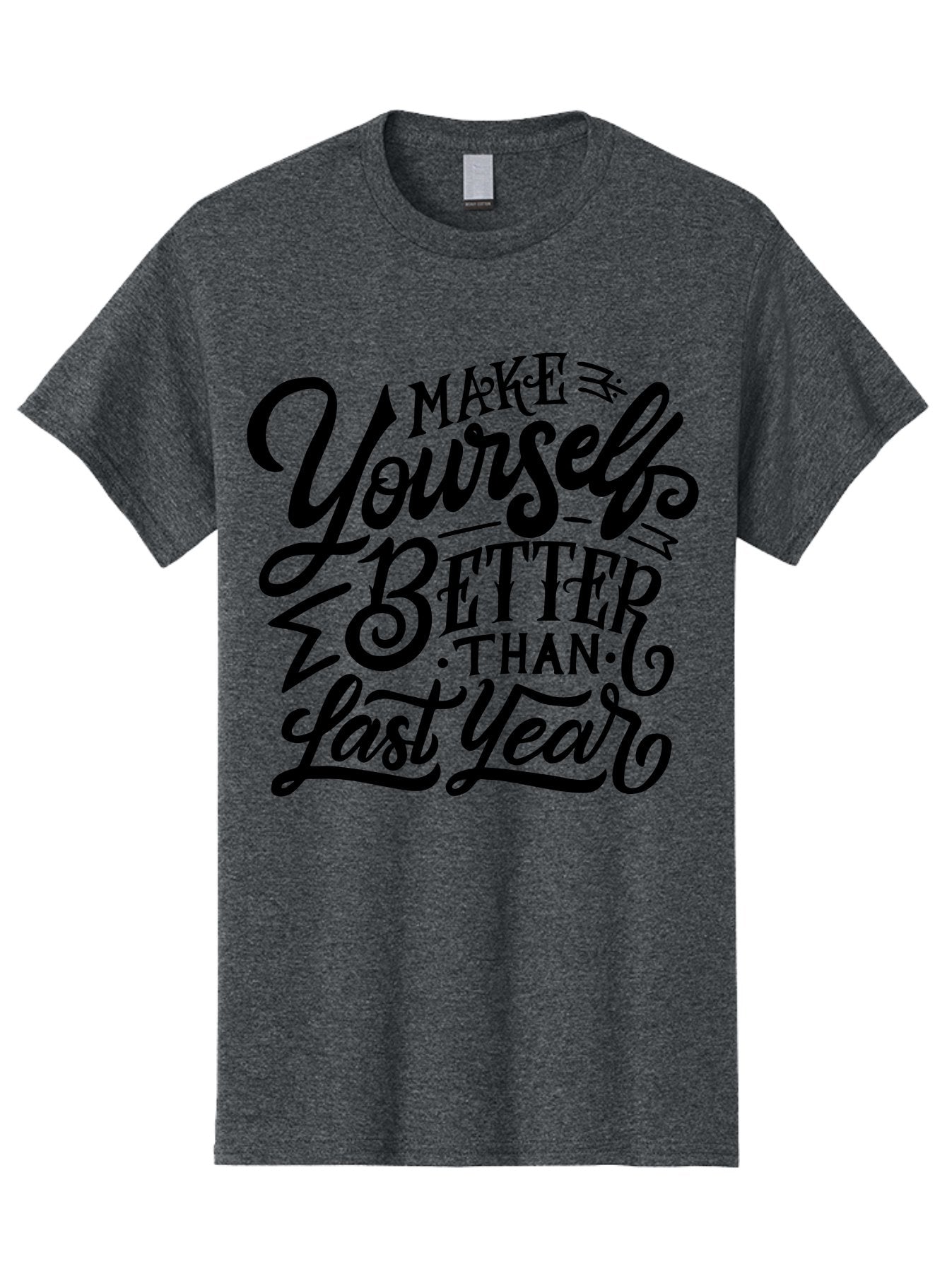 Make-Yourself-Better Men'S Graphic Tee, 100% Cotton, Comfortable Casual Summer Wear, Machine Washable, Inspirational Quote, Motivational Phrase, Self-Improvement, Personal Growth, New Year Resolution, Goal Setting, Motivation, Success, Aab252 11