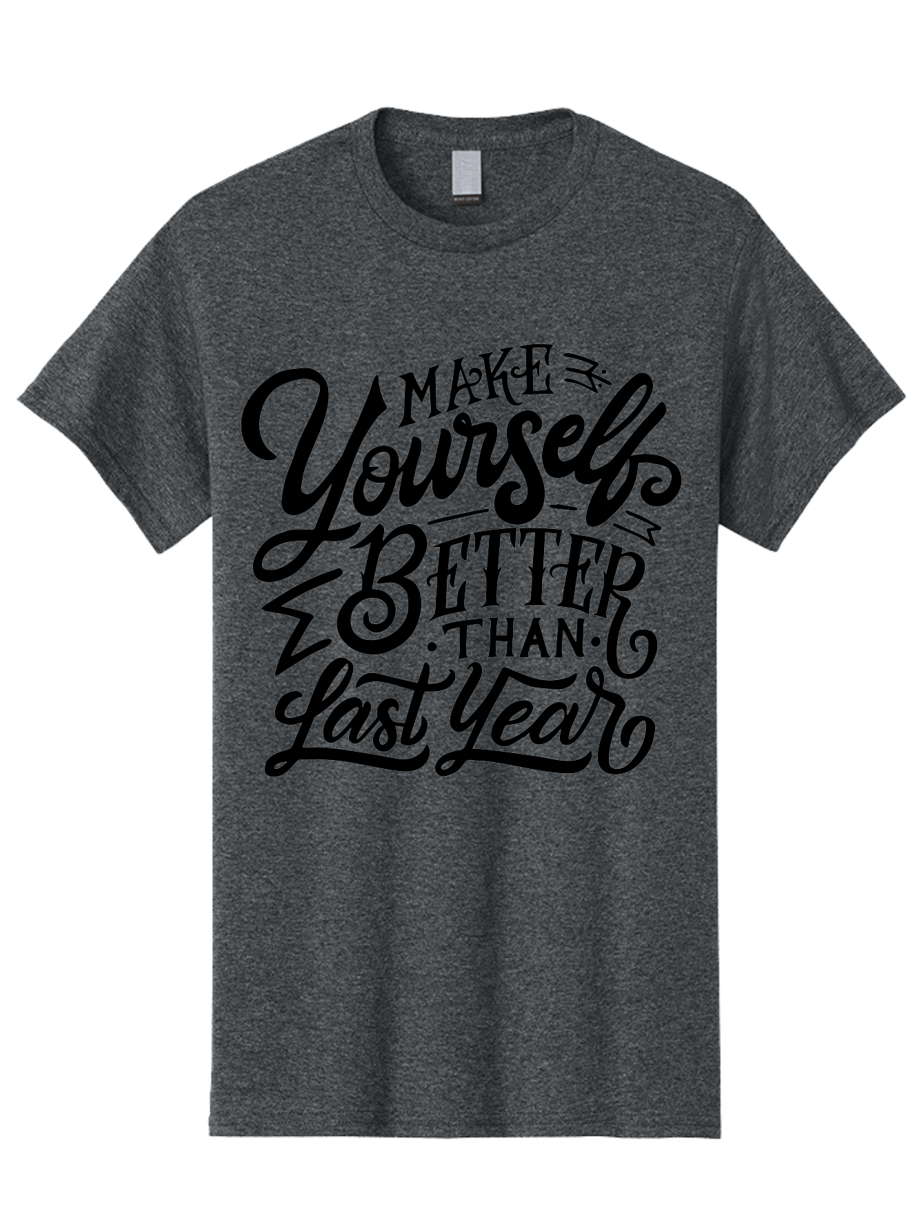 Make-Yourself-Better Men'S Graphic Tee, 100% Cotton, Comfortable Casual Summer Wear, Machine Washable, Inspirational Quote, Motivational Phrase, Self-Improvement, Personal Growth, New Year Resolution, Goal Setting, Motivation, Success, Aab252 7