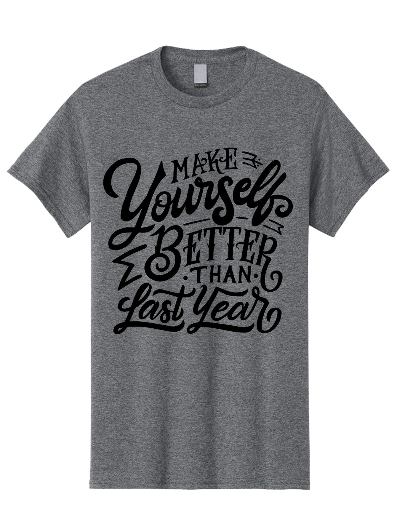 Make-Yourself-Better Men'S Graphic Tee, 100% Cotton, Comfortable Casual Summer Wear, Machine Washable, Inspirational Quote, Motivational Phrase, Self-Improvement, Personal Growth, New Year Resolution, Goal Setting, Motivation, Success, Aab252 7
