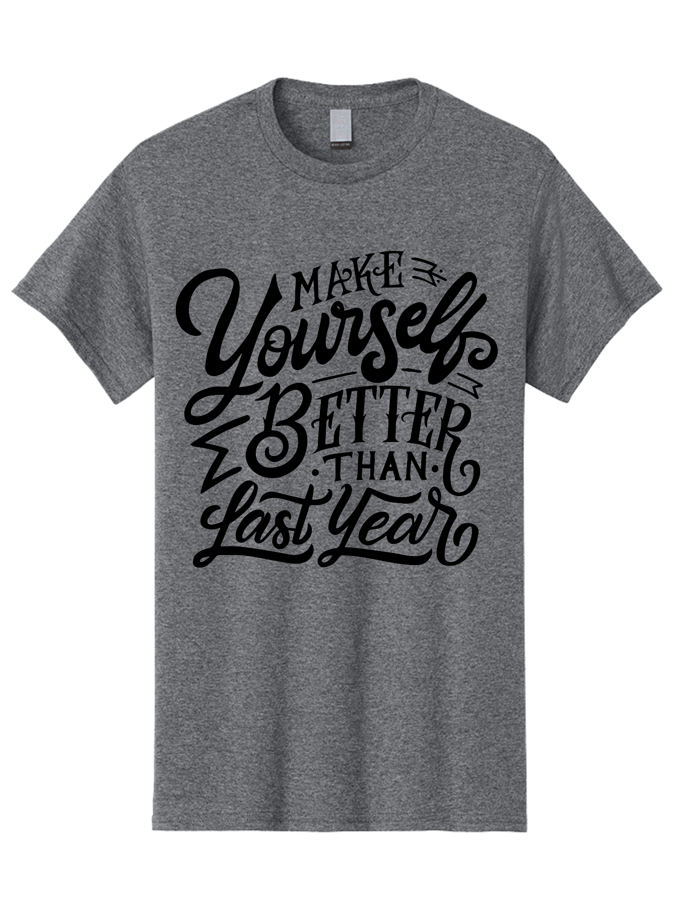 Make-Yourself-Better Men'S Graphic Tee, 100% Cotton, Comfortable Casual Summer Wear, Machine Washable, Inspirational Quote, Motivational Phrase, Self-Improvement, Personal Growth, New Year Resolution, Goal Setting, Motivation, Success, Aab252 9