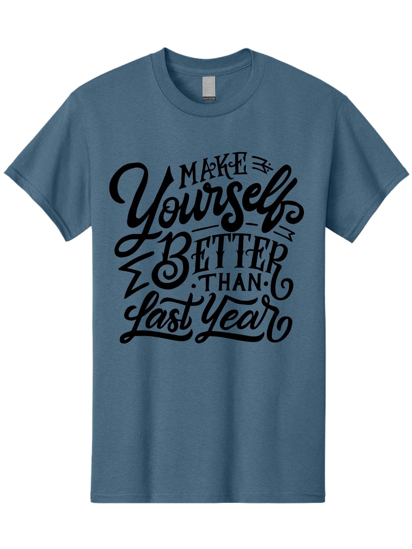 Make-Yourself-Better Men'S Graphic Tee, 100% Cotton, Comfortable Casual Summer Wear, Machine Washable, Inspirational Quote, Motivational Phrase, Self-Improvement, Personal Growth, New Year Resolution, Goal Setting, Motivation, Success, Aab252 5
