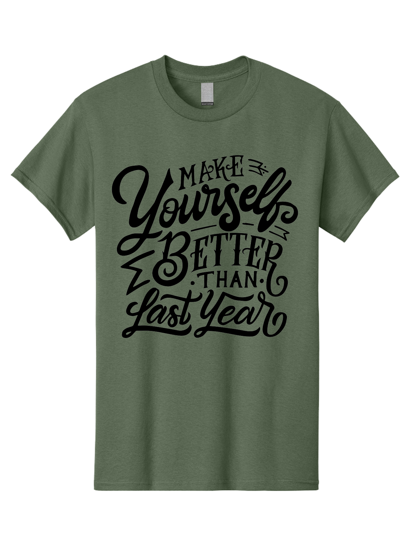 Make-Yourself-Better Men'S Graphic Tee, 100% Cotton, Comfortable Casual Summer Wear, Machine Washable, Inspirational Quote, Motivational Phrase, Self-Improvement, Personal Growth, New Year Resolution, Goal Setting, Motivation, Success, Aab252 15